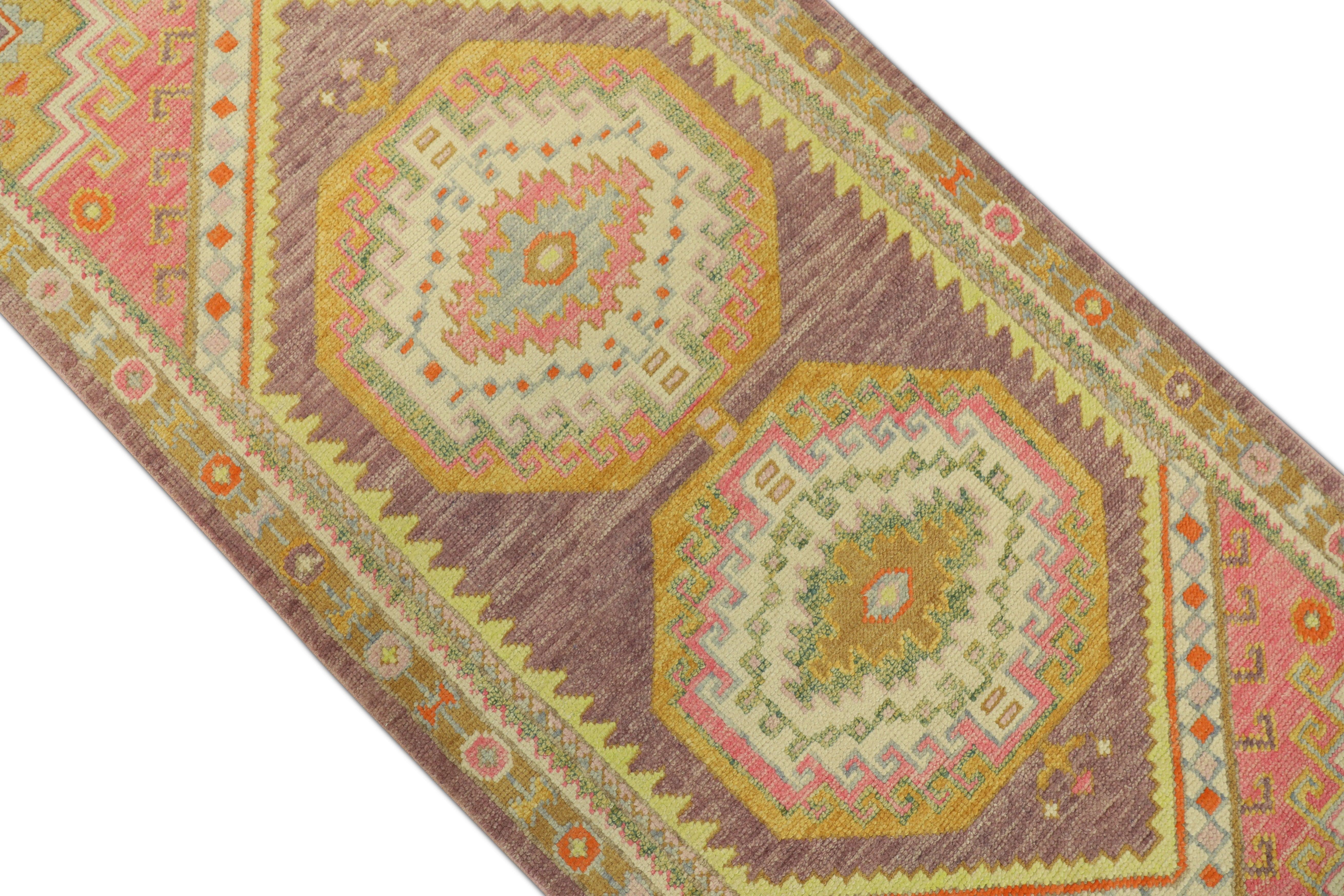 Oushak-Teppich Orientalischer handgeknüpfter türkischer Oushak-Teppich 3' x 8'3