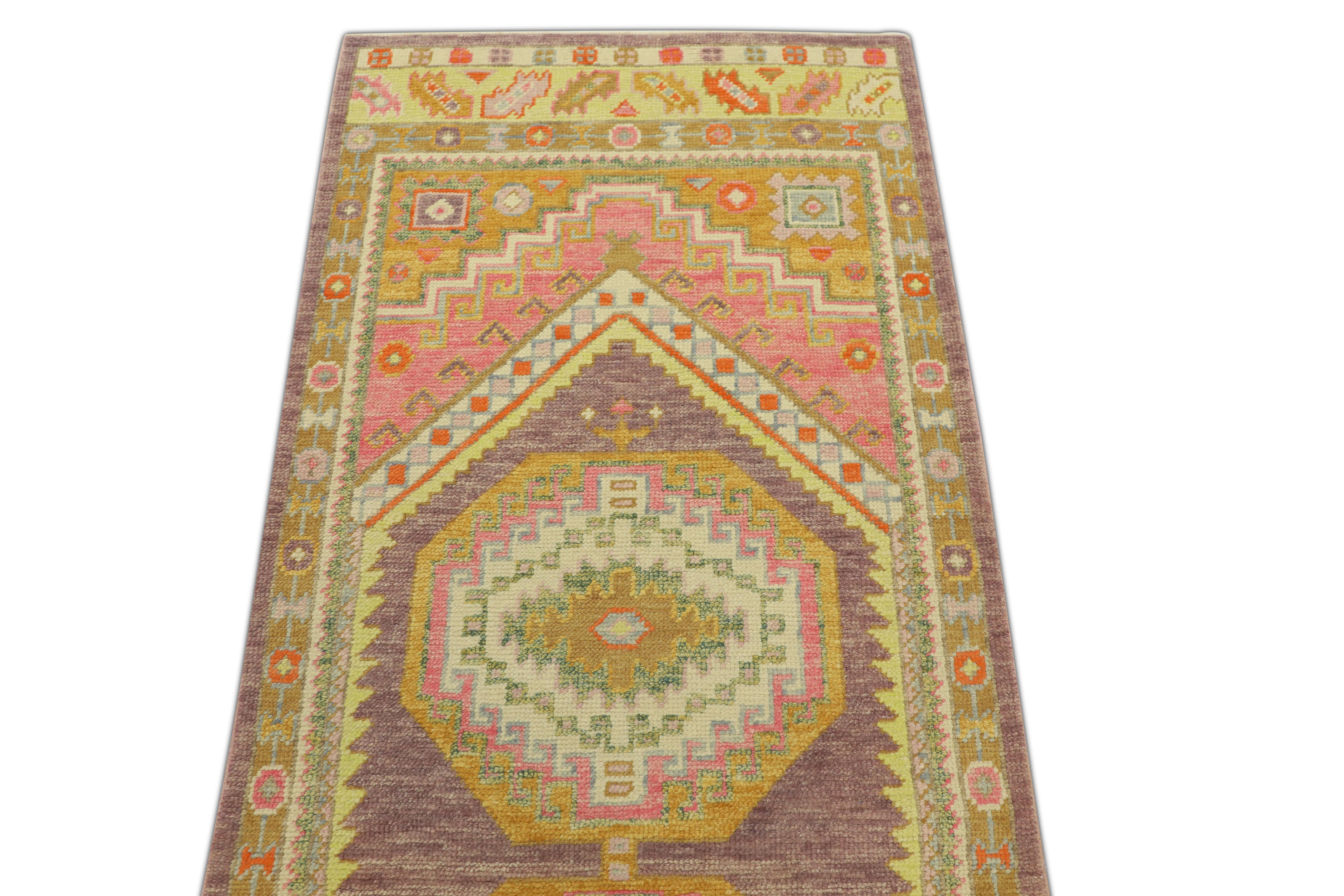 Oushak-Teppich Orientalischer handgeknüpfter türkischer Oushak-Teppich 3' x 8'3