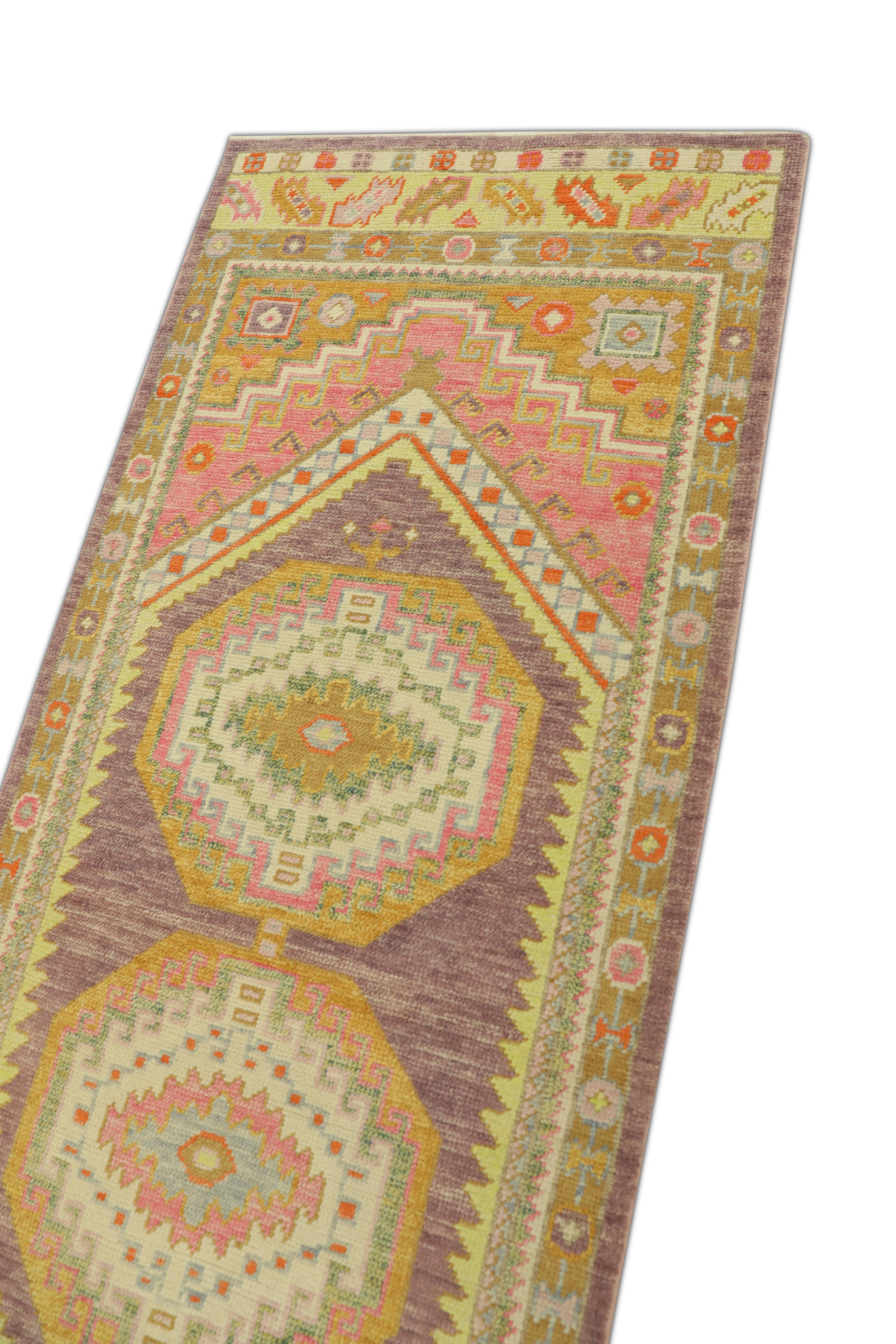 Oushak-Teppich Orientalischer handgeknüpfter türkischer Oushak-Teppich 3' x 8'3
