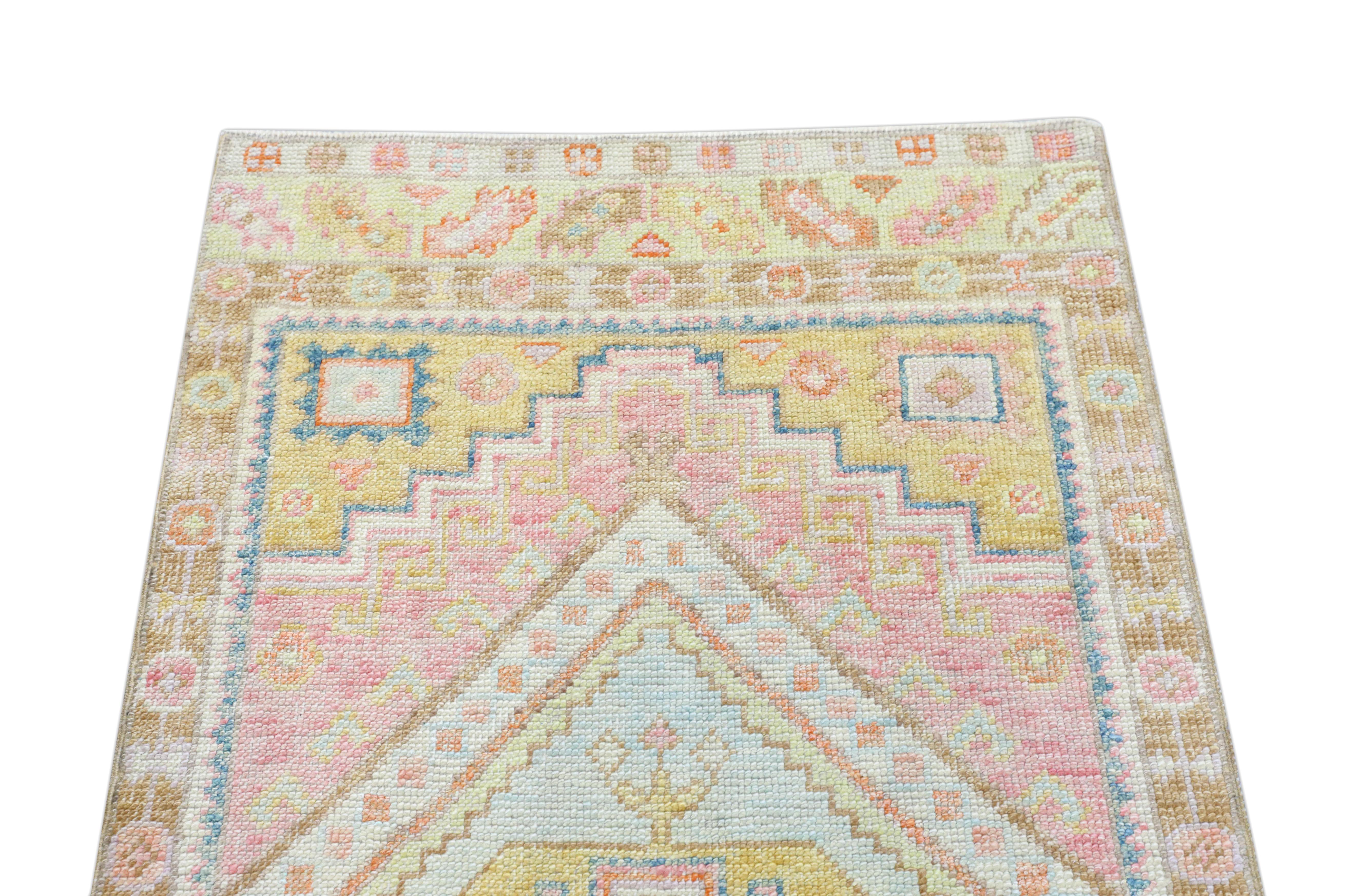 Oushak-Teppich Orientalischer handgeknüpfter türkischer Oushak-Teppich 3' x 8'6
