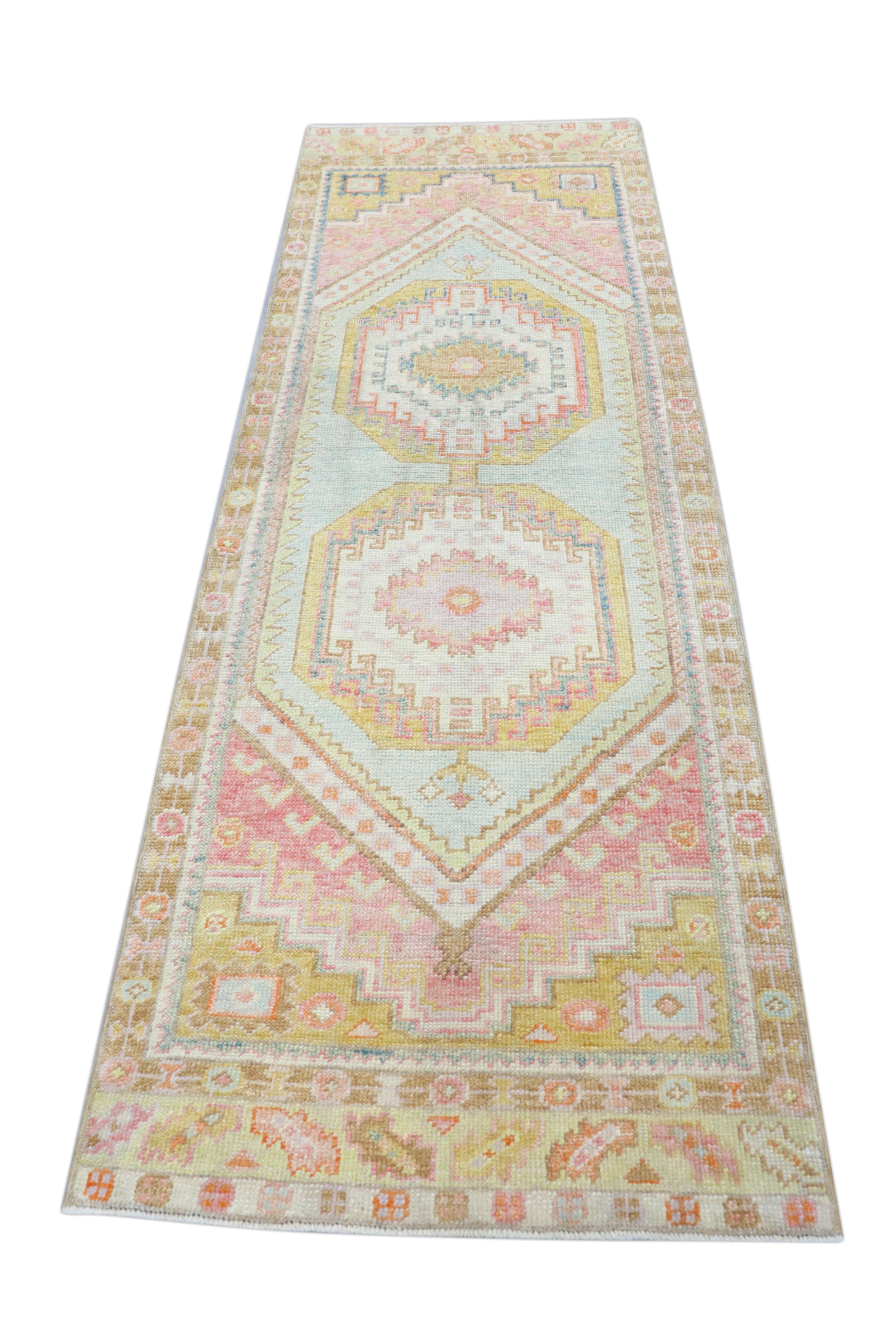 Oushak-Teppich Orientalischer handgeknüpfter türkischer Oushak-Teppich 3' x 8'6
