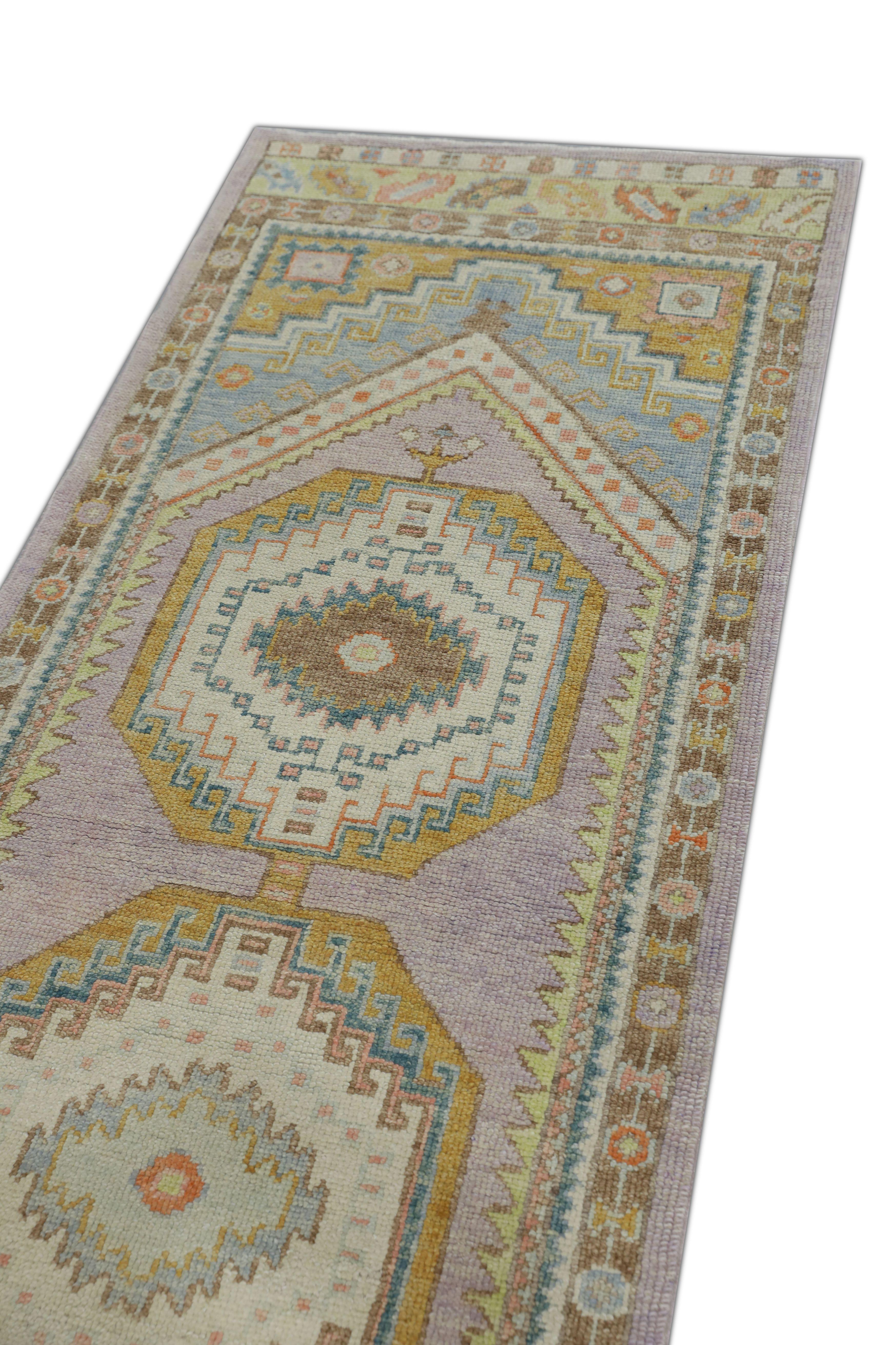 Oushak Rug Oriental Hand Knotted Turkish Oushak 3' x 8'6