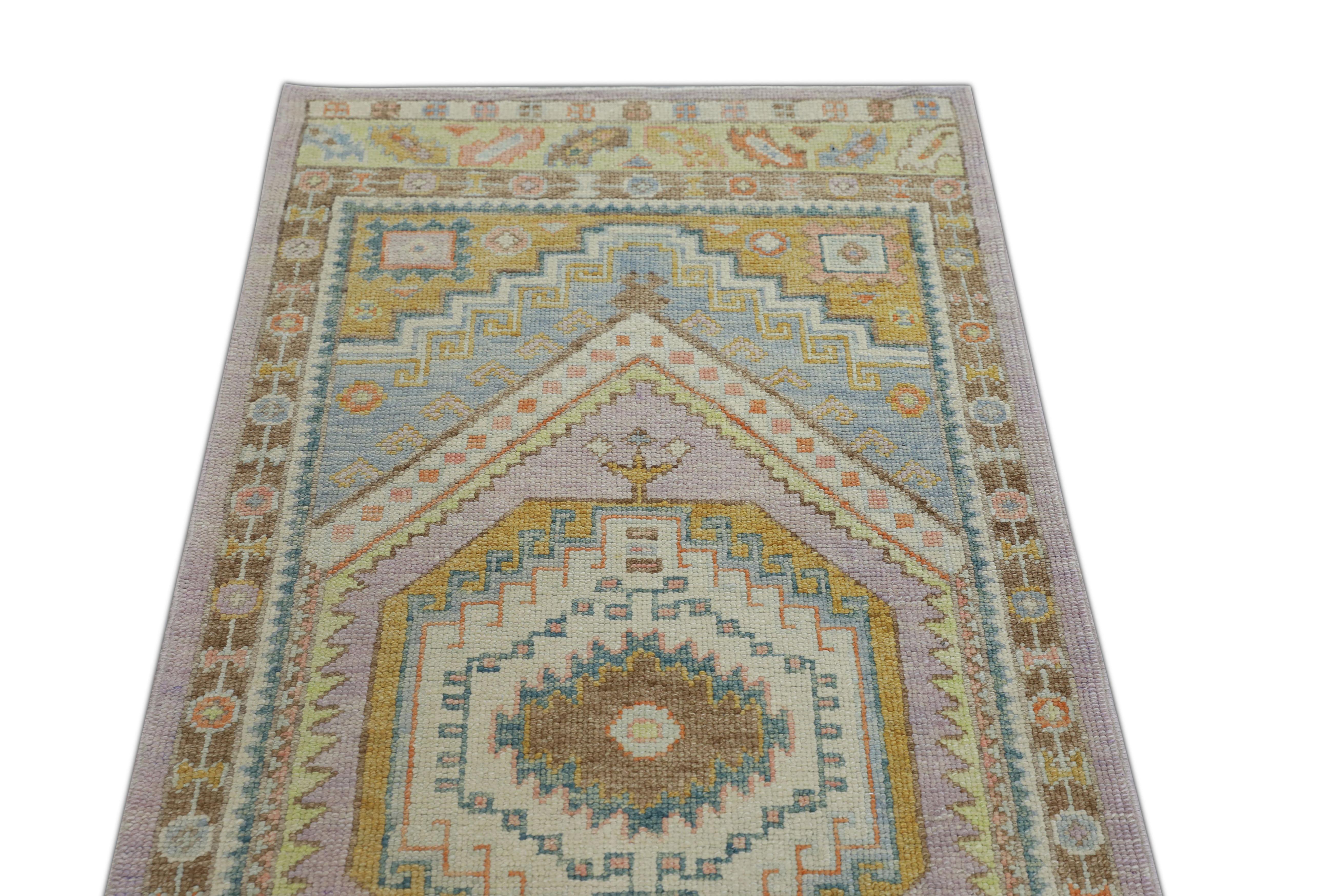 Wool Oushak Rug Oriental Hand Knotted Turkish Oushak 3' x 8'6