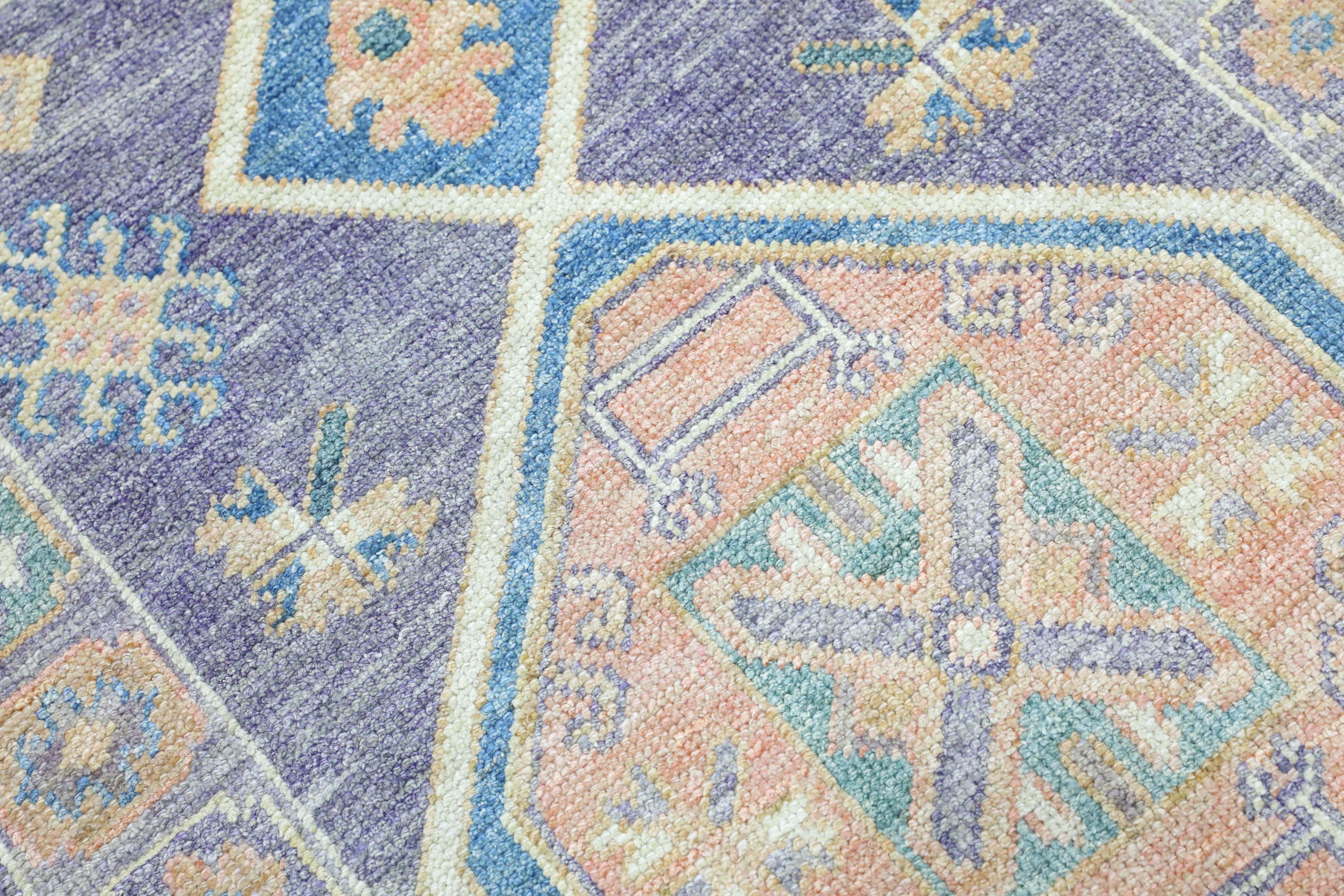 Oushak Rug Oriental Hand Knotted Turkish Oushak 3' x 8'7