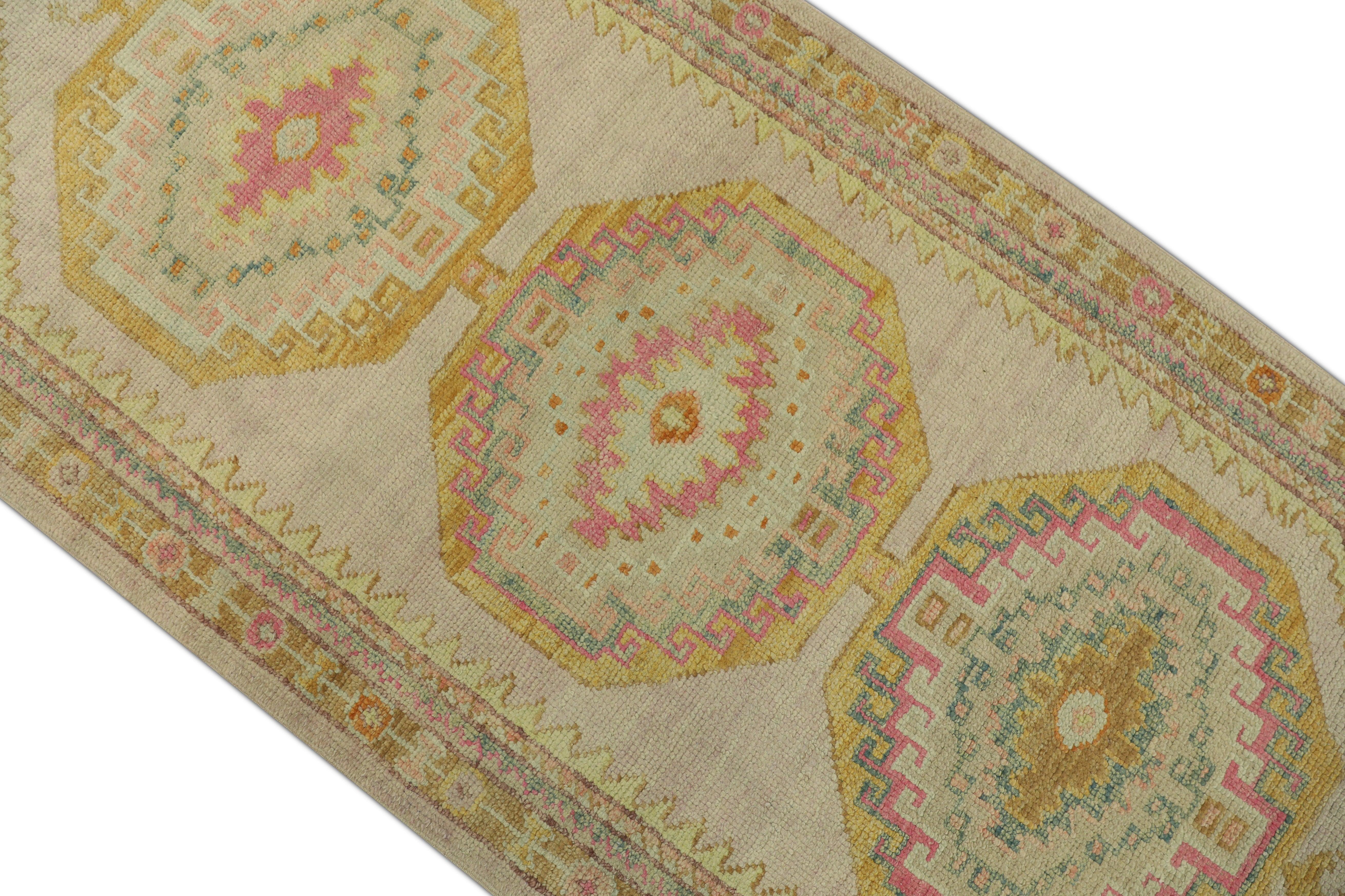Oushak-Teppich Orientalischer handgeknüpfter türkischer Oushak-Teppich 3' x 9'7