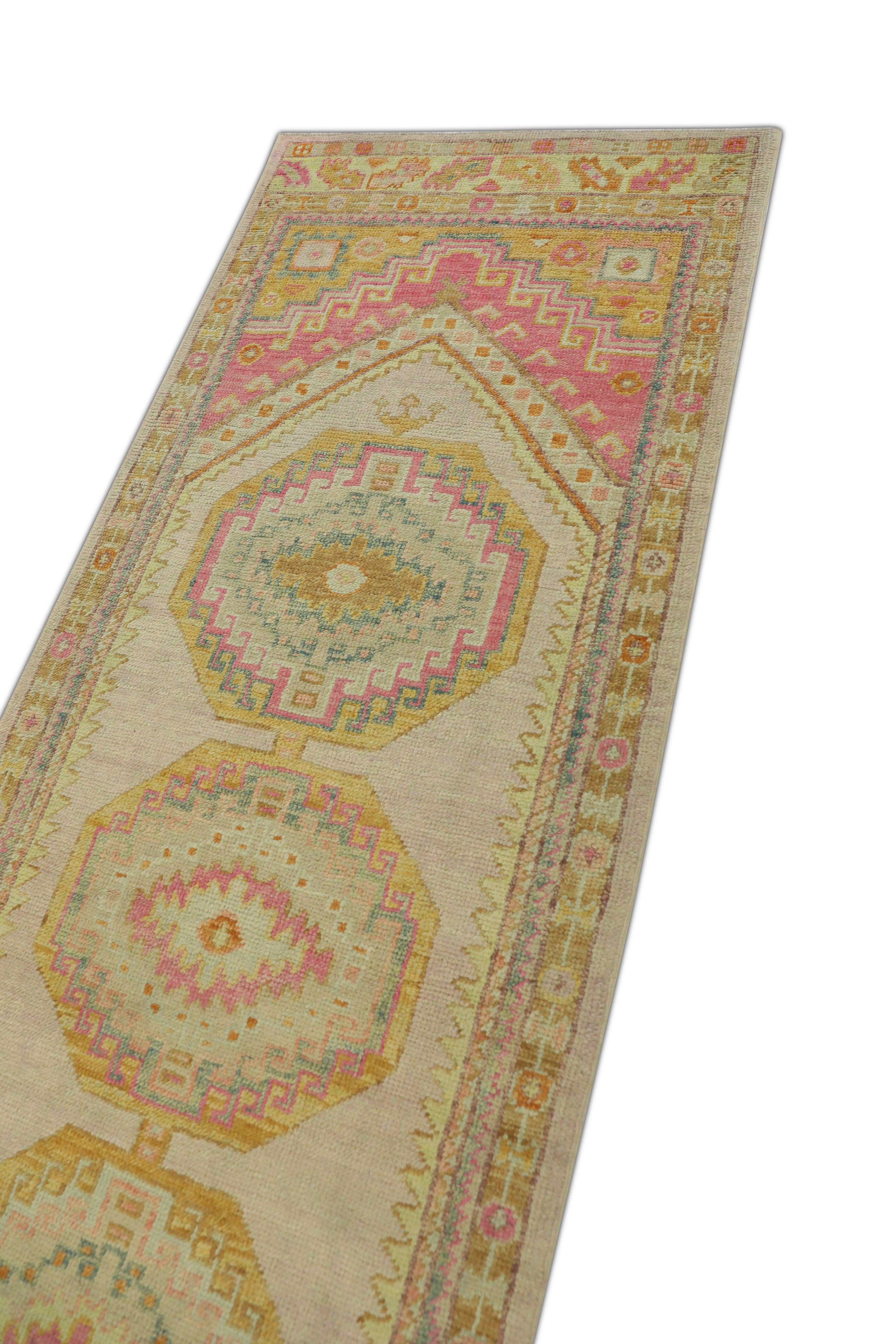 Oushak-Teppich Orientalischer handgeknüpfter türkischer Oushak-Teppich 3' x 9'7