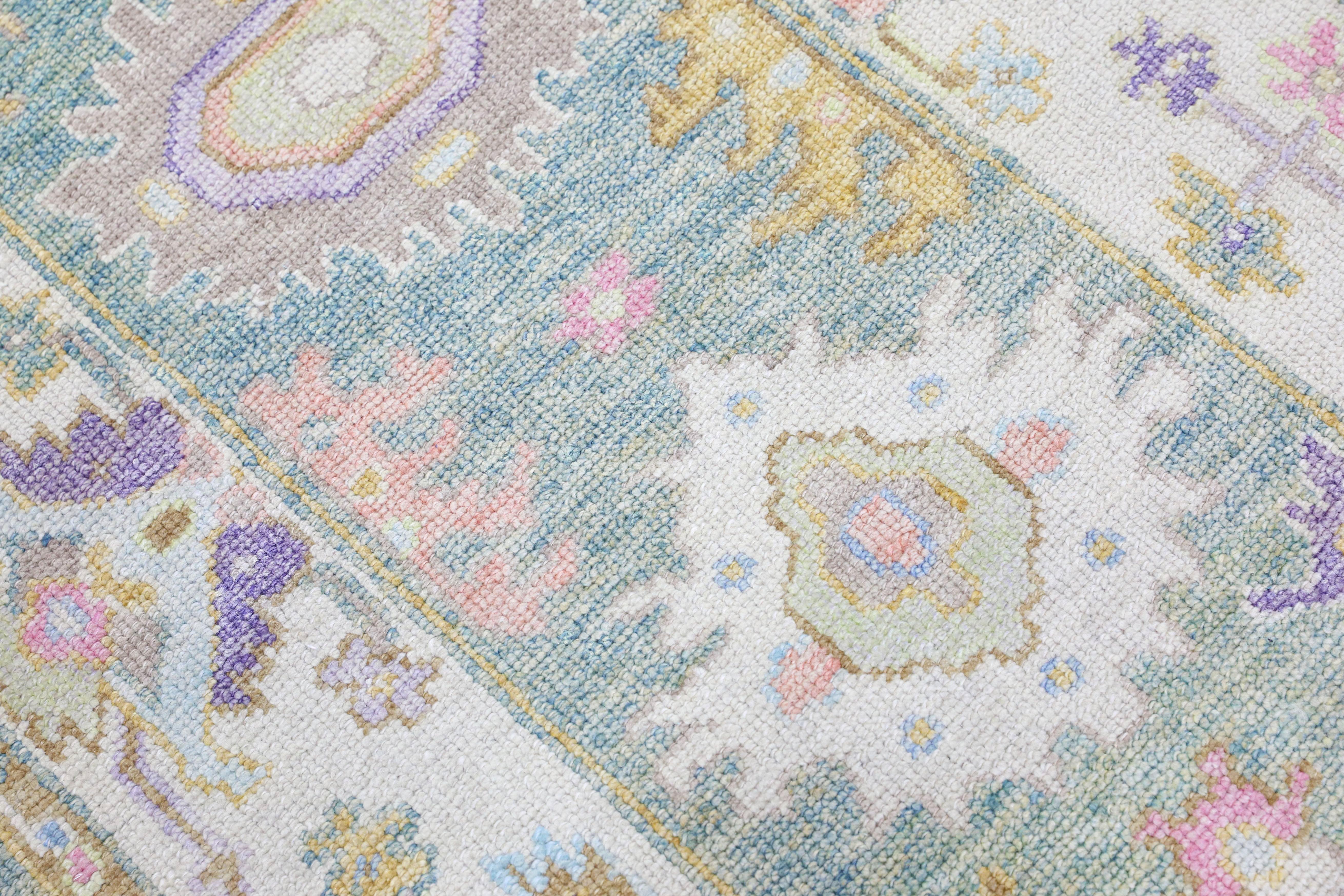 Oushak Rug Oriental Hand Knotted Turkish Oushak 3'1