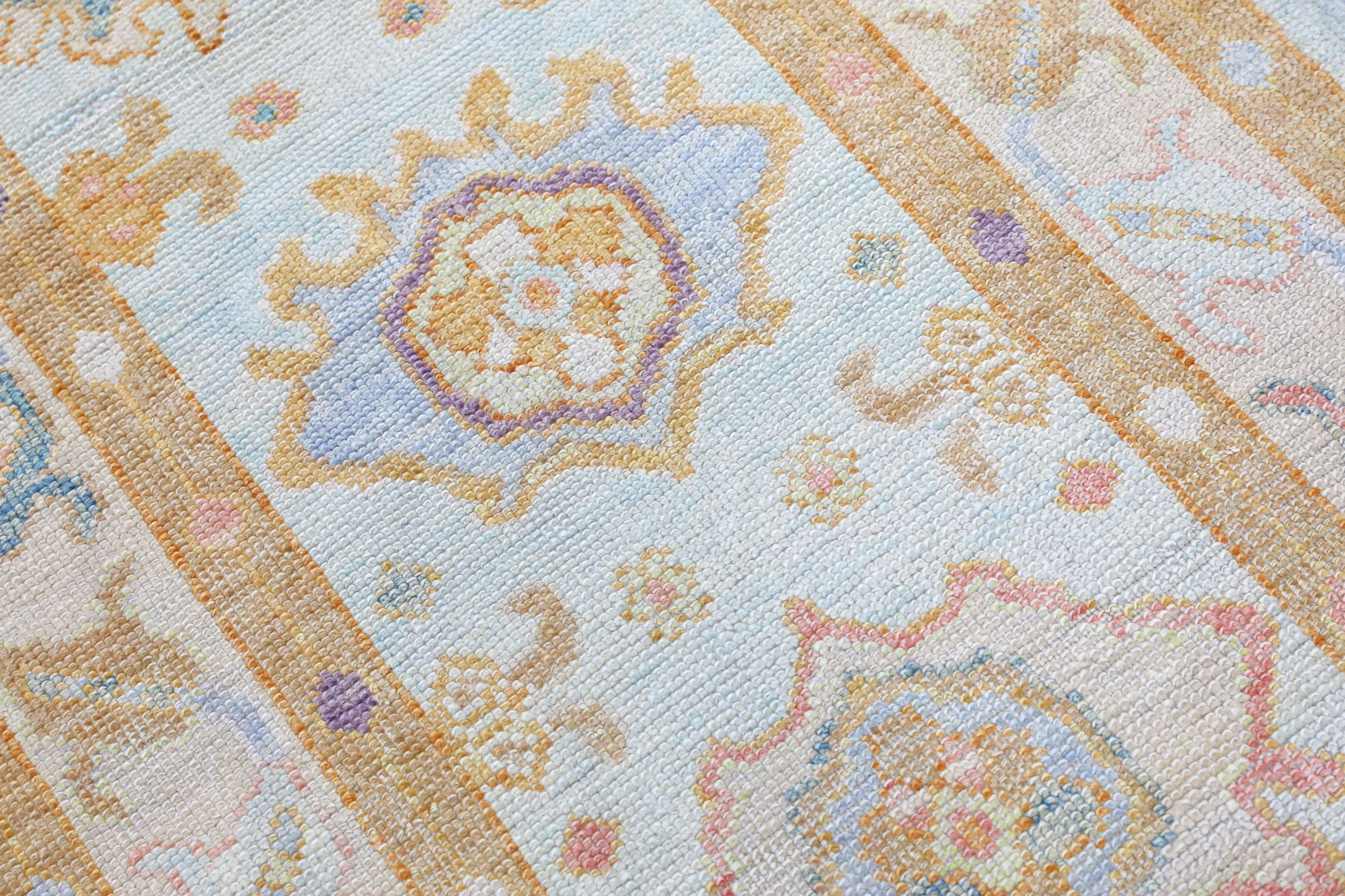 Oushak Rug Oriental Hand Knotted Turkish Oushak 3'1