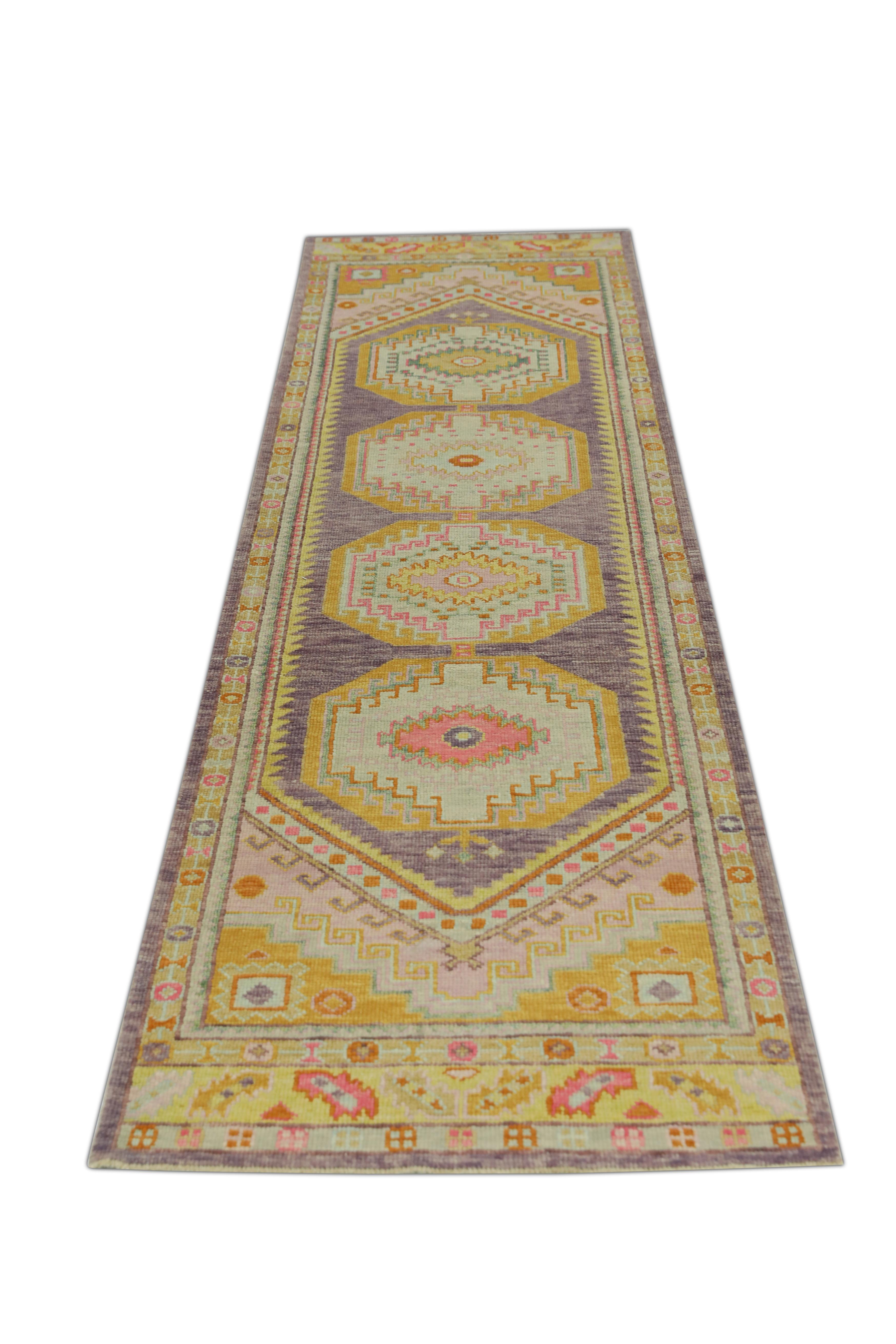 Contemporary Oushak Rug Oriental Hand Knotted Turkish Oushak 3'1