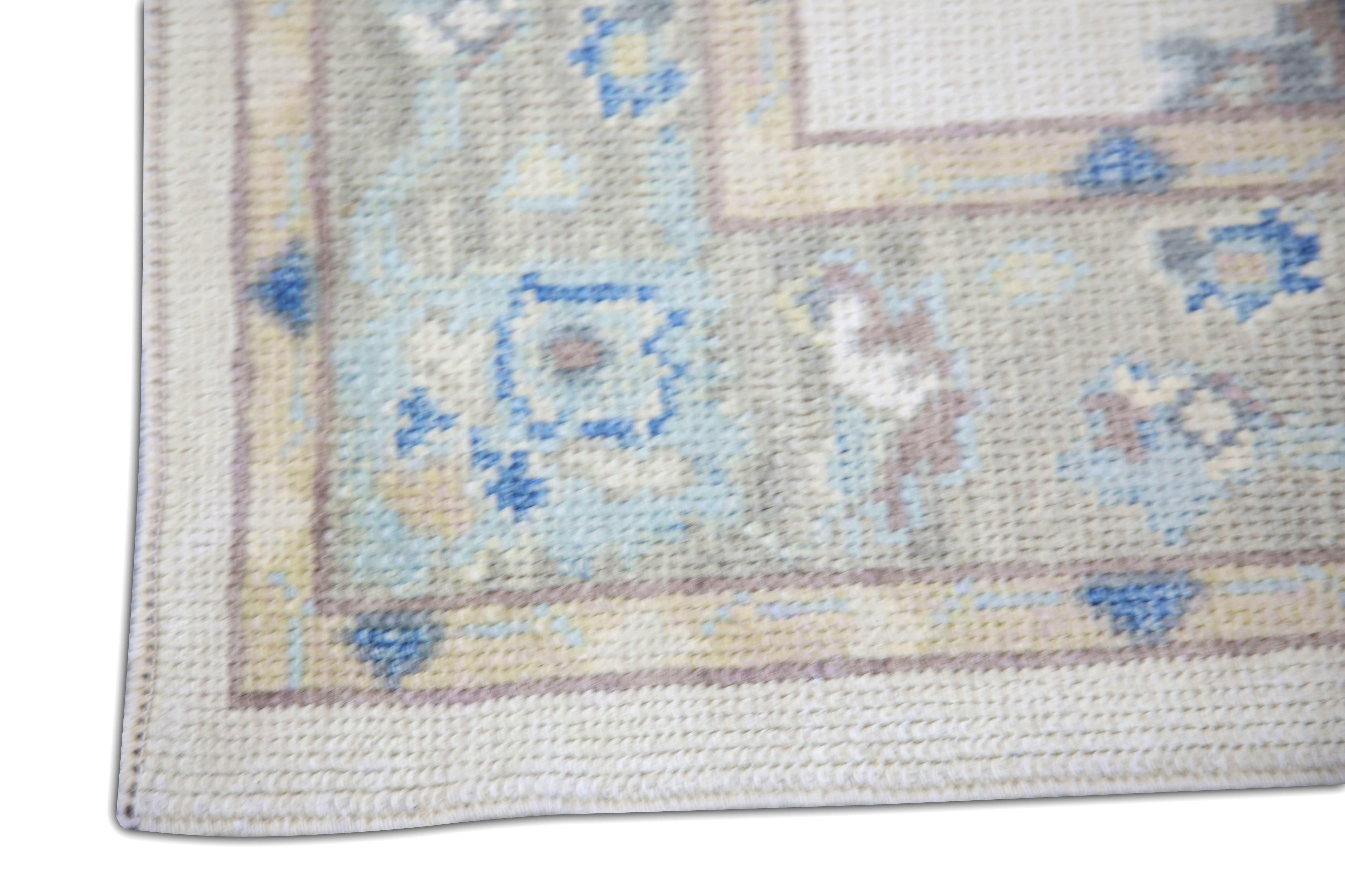 Turc Tapis oriental noué à la main turc Oushak 3'1