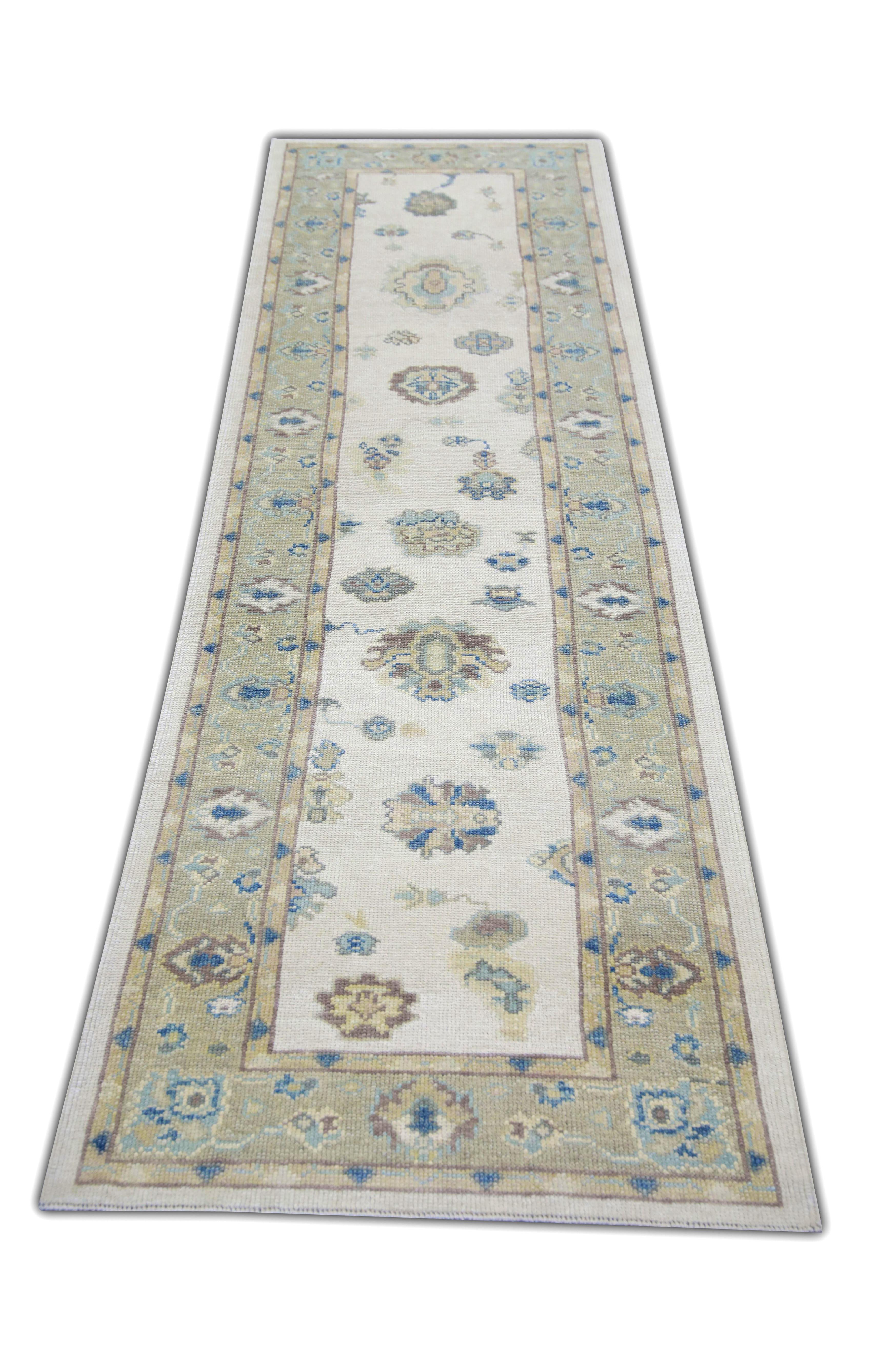 Tapis oriental noué à la main turc Oushak 3'1