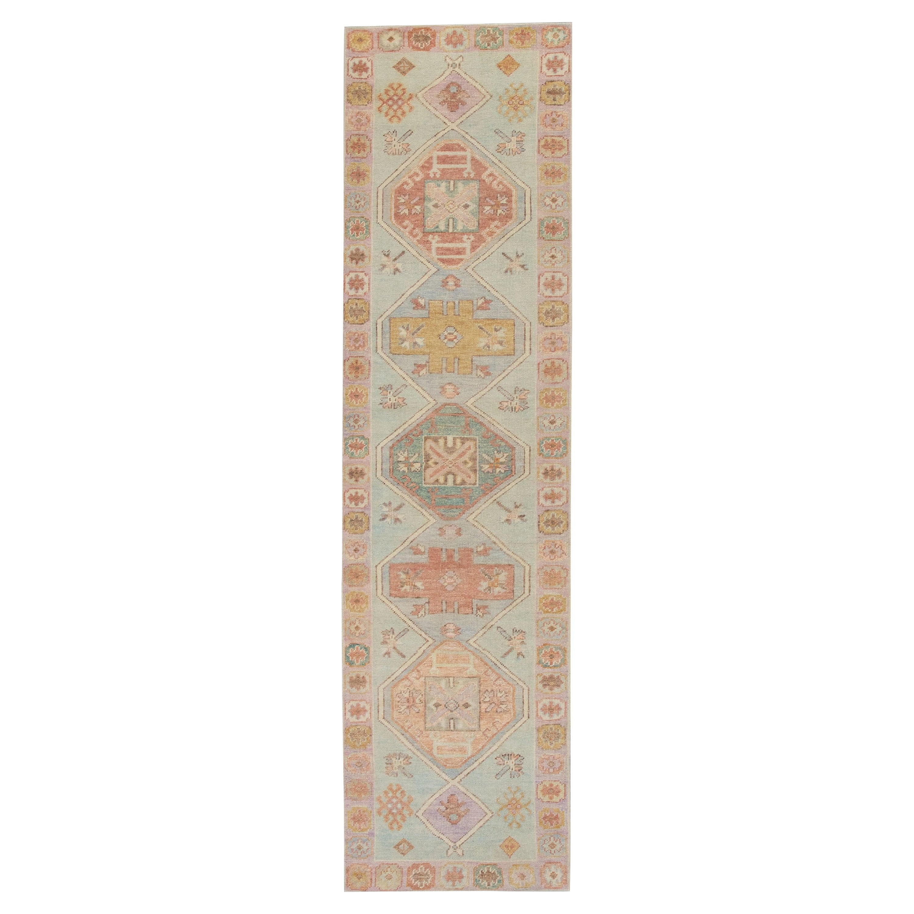 Oushak-Teppich Orientalischer handgeknüpfter türkischer Oushak 3'1" x 11'7" #4385