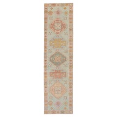 Oushak-Teppich Orientalischer handgeknüpfter türkischer Oushak 3'1" x 11'7" #4385