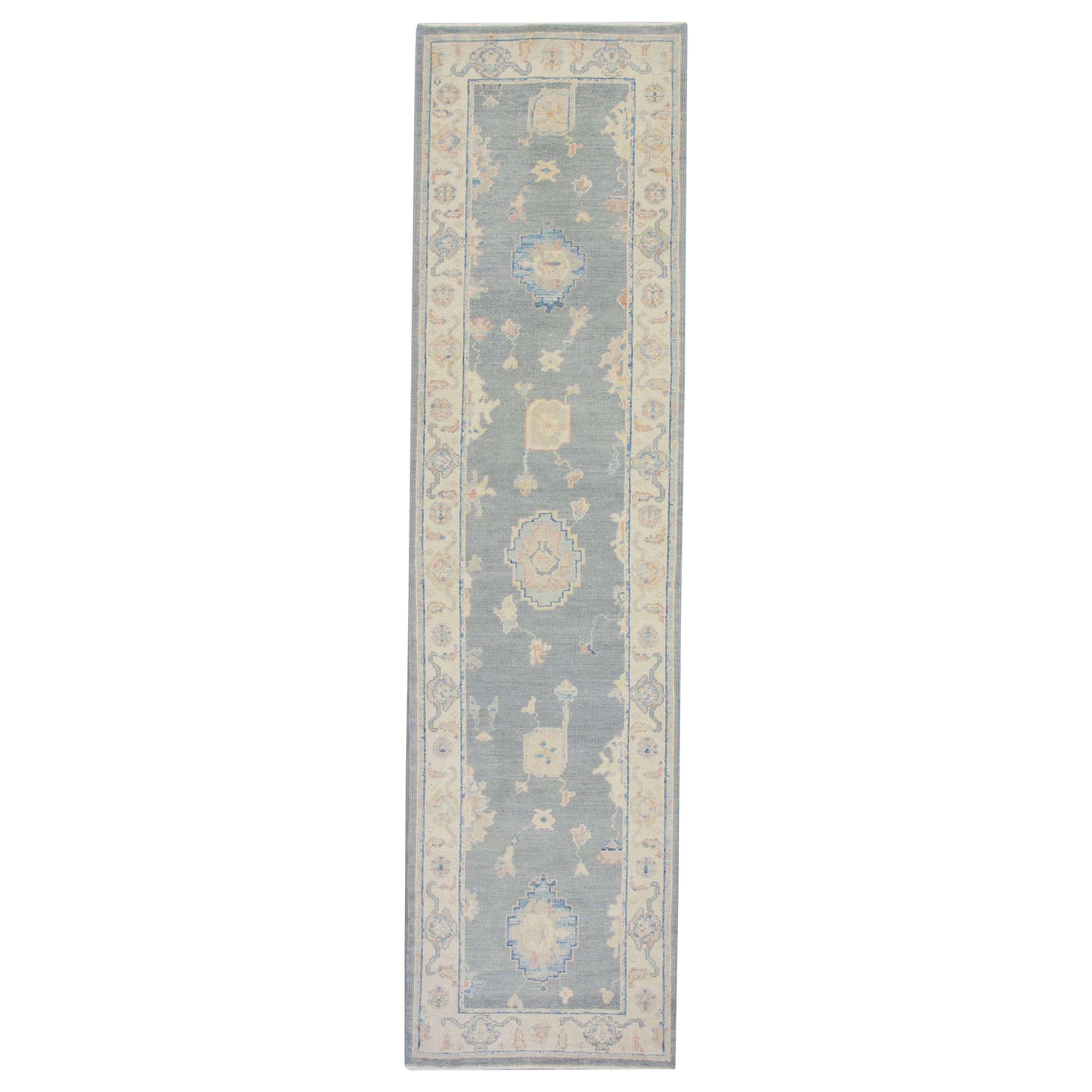 Tappeto Oushak Orientale annodato a mano Turco Oushak 3'1" x 11'7" #5585