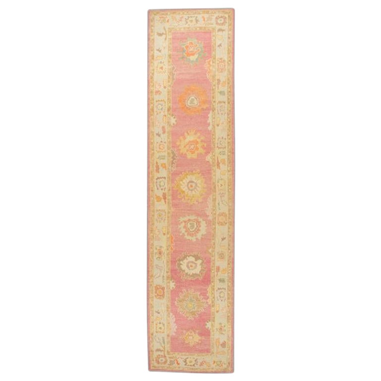 Oushak-Teppich Orientalischer handgeknüpfter türkischer Oushak 3'1" x 13'1" #167