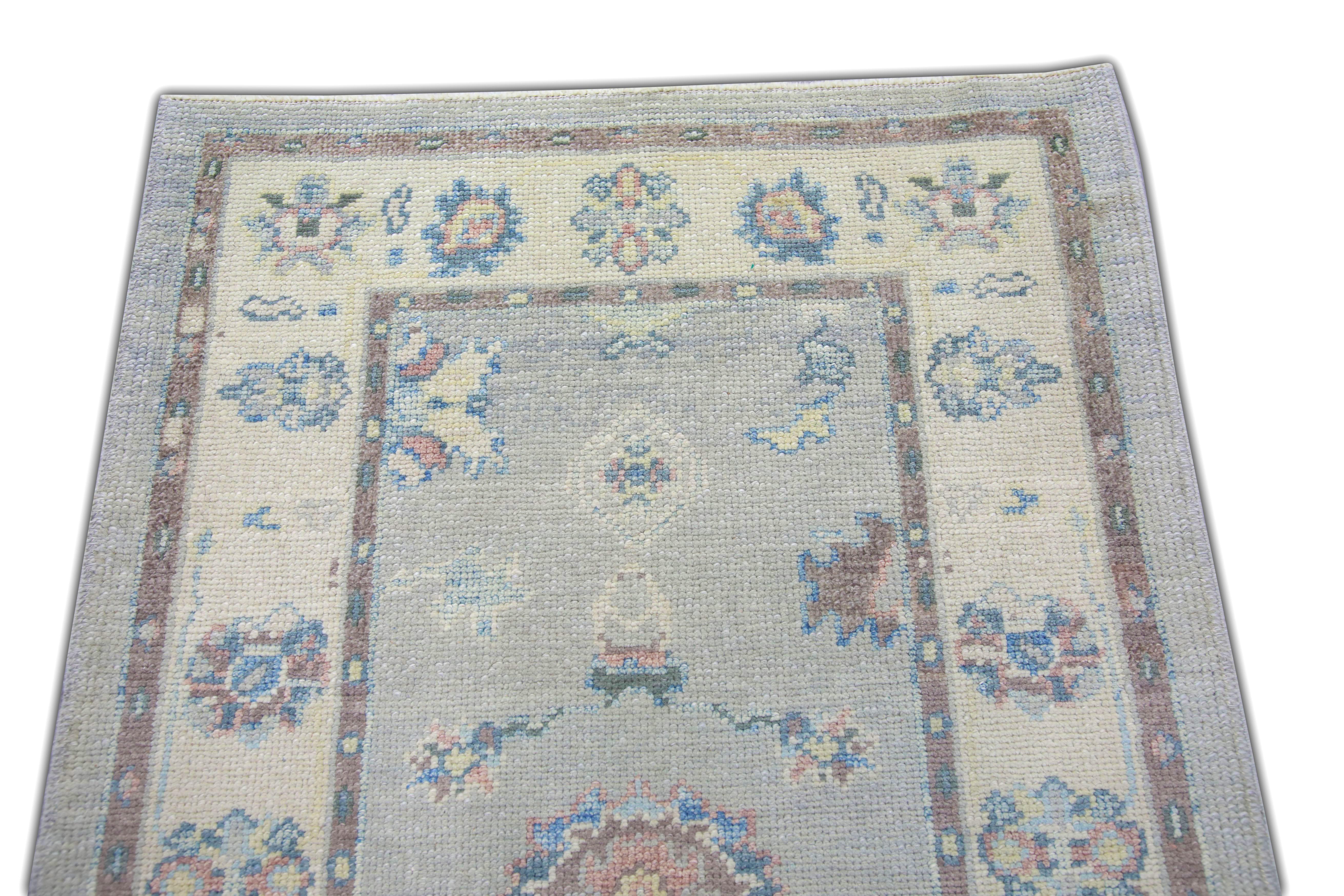 Oushak Rug Oriental Hand Knotted Turkish Oushak 3'1