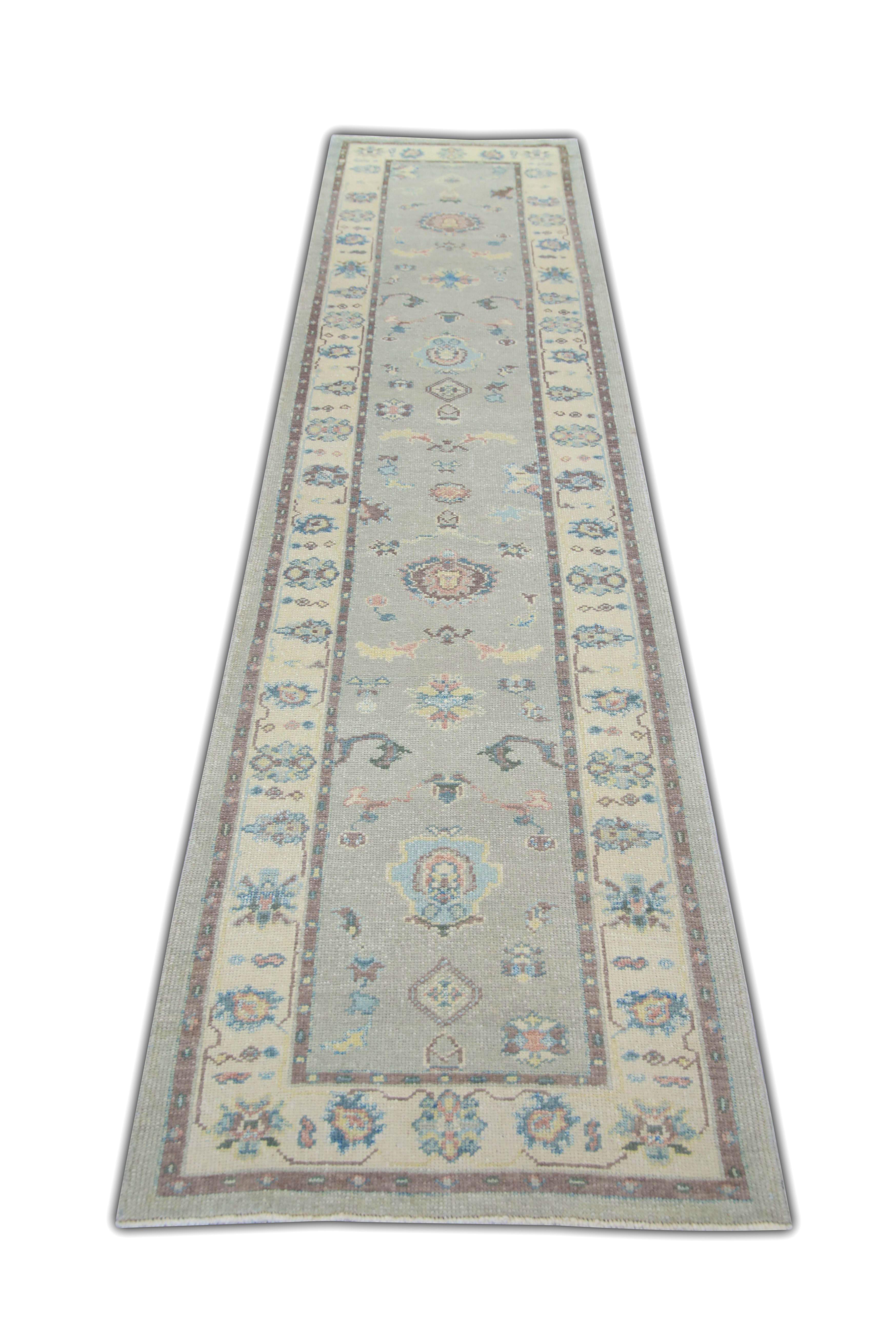 Wool Oushak Rug Oriental Hand Knotted Turkish Oushak 3'1