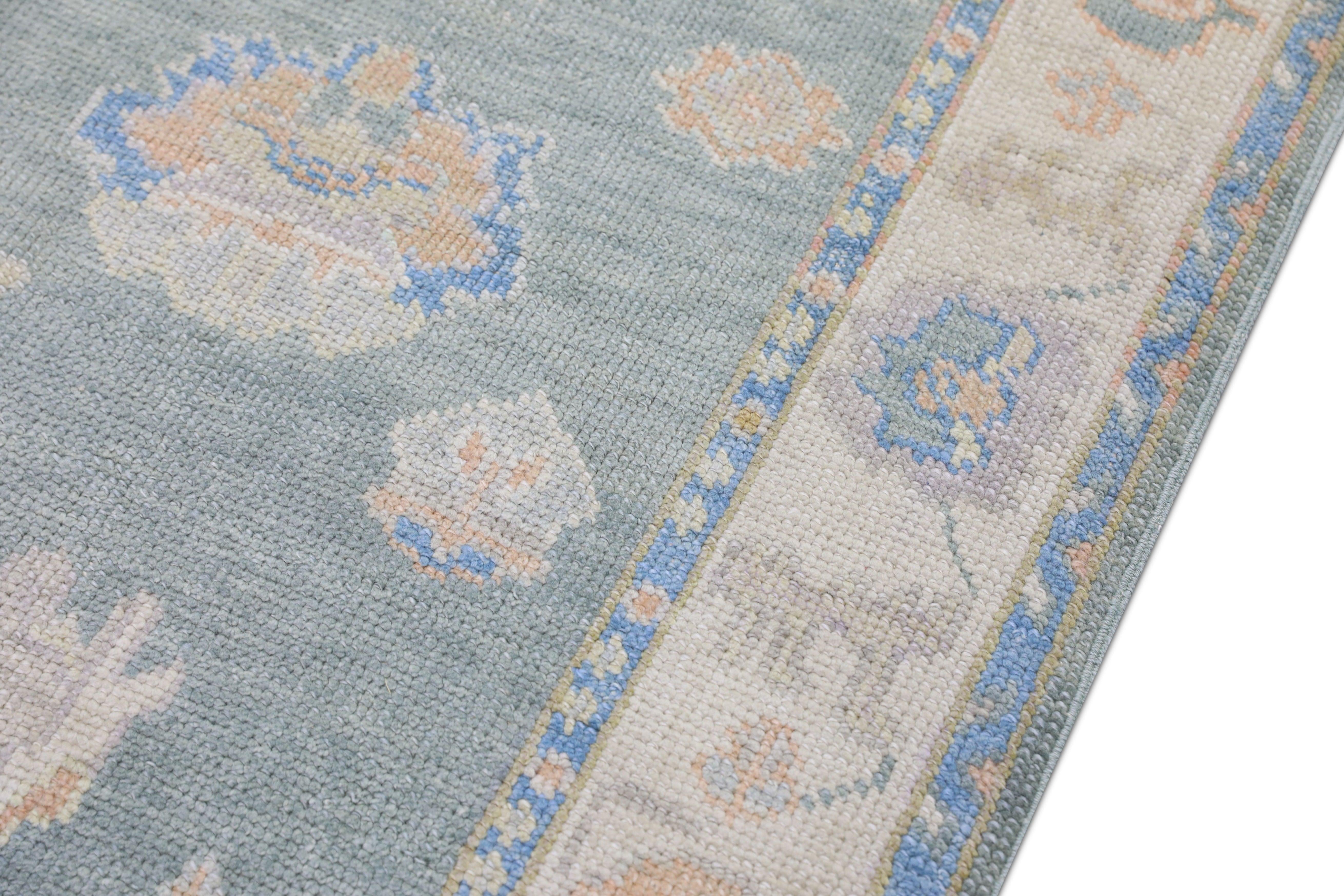 Oushak Rug Oriental Hand Knotted Turkish Oushak 3'1
