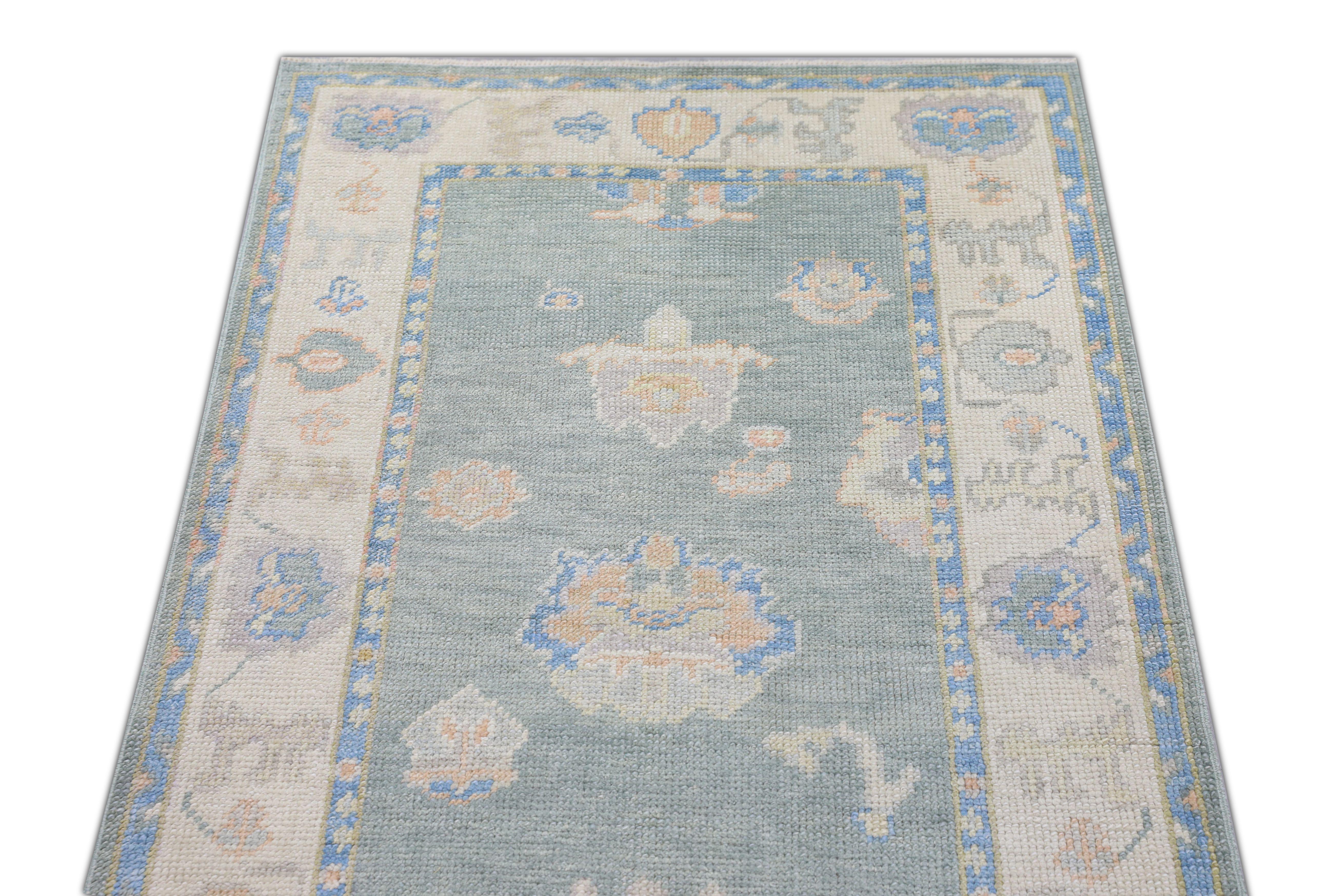 Oushak Rug Oriental Hand Knotted Turkish Oushak 3'1