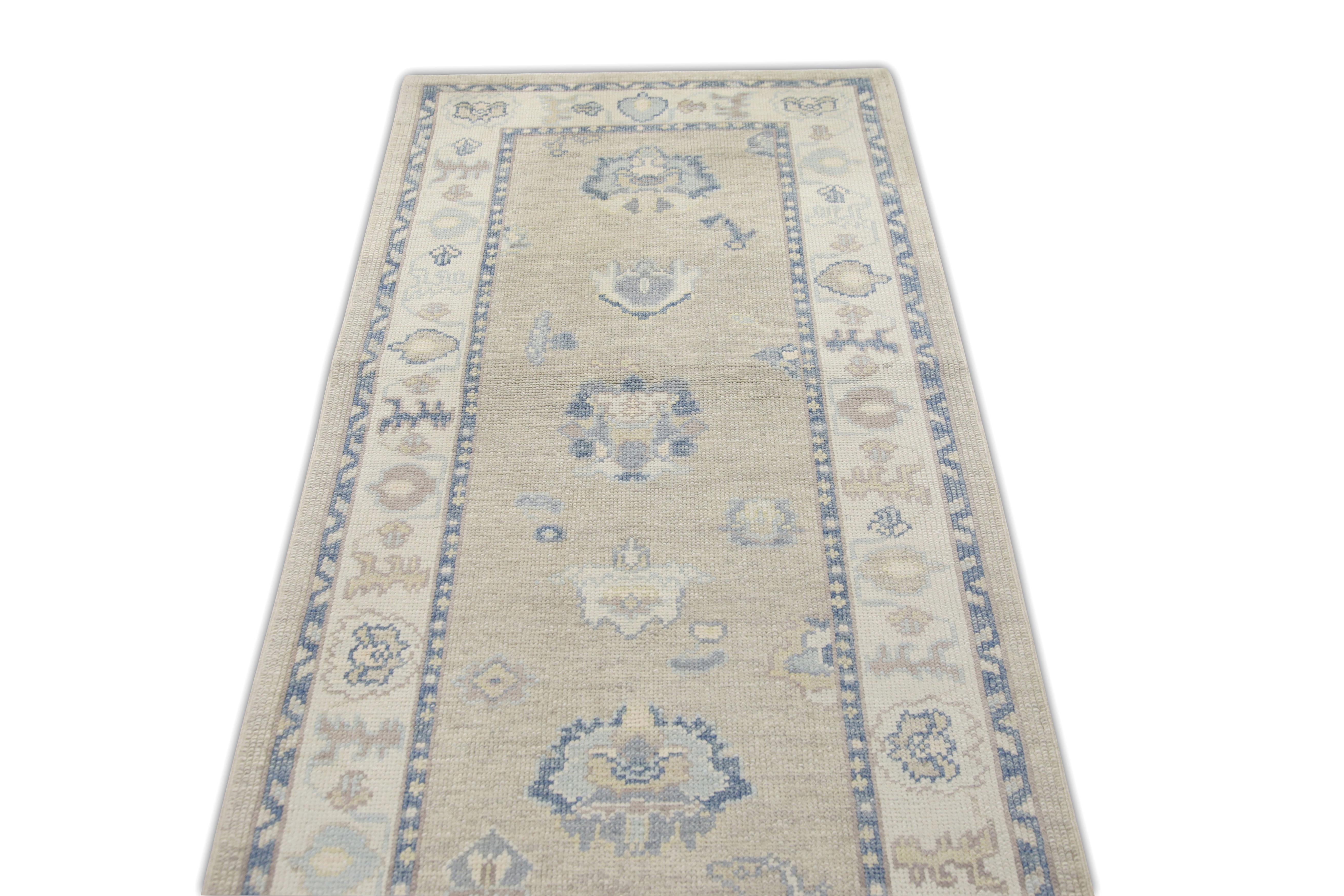 Alfombra Oushak Oriental Anudada a Mano Turca Oushak 3'1