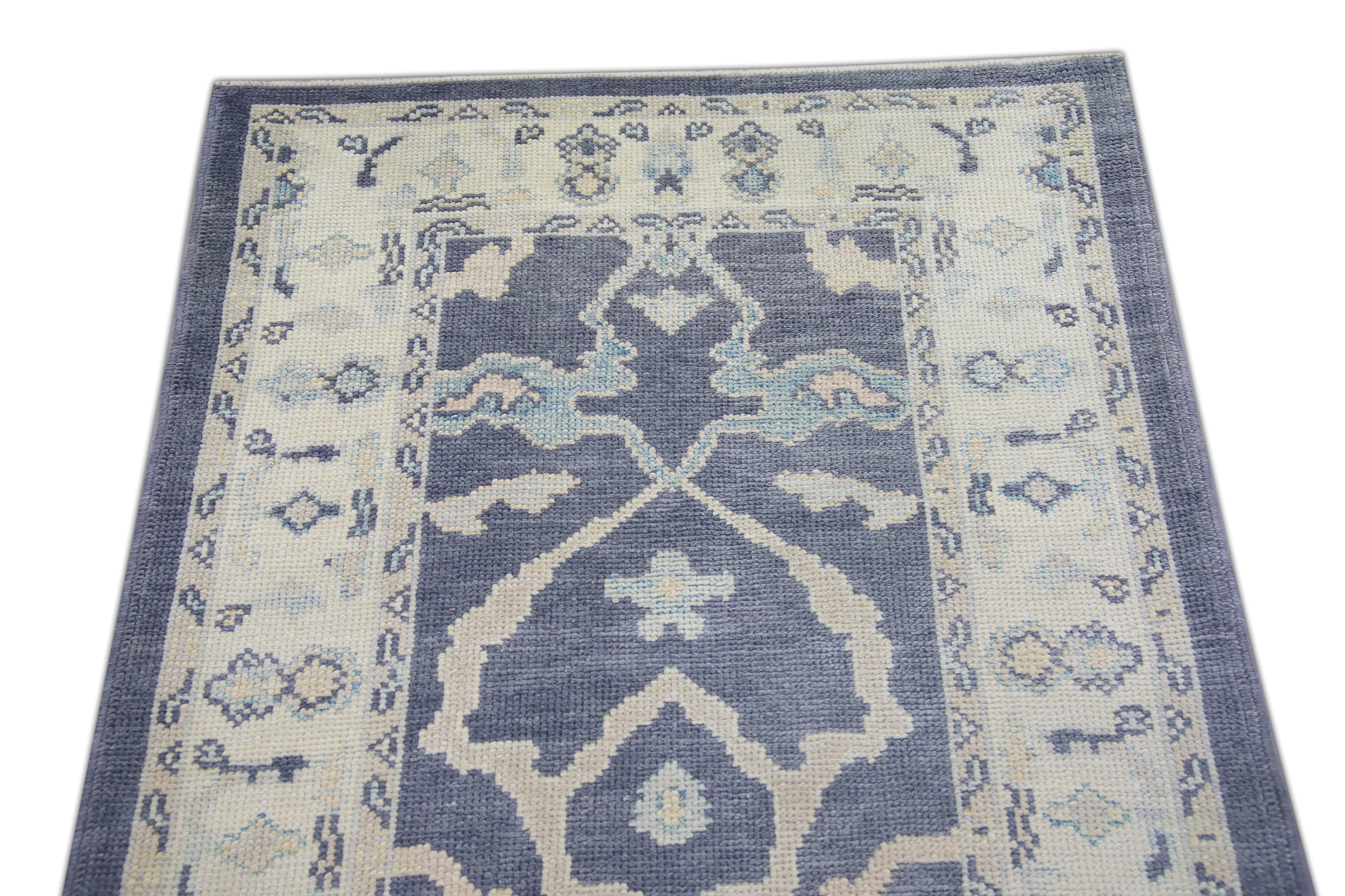 Noué à la main Tapis oriental noué à la main turc Oushak 3'1