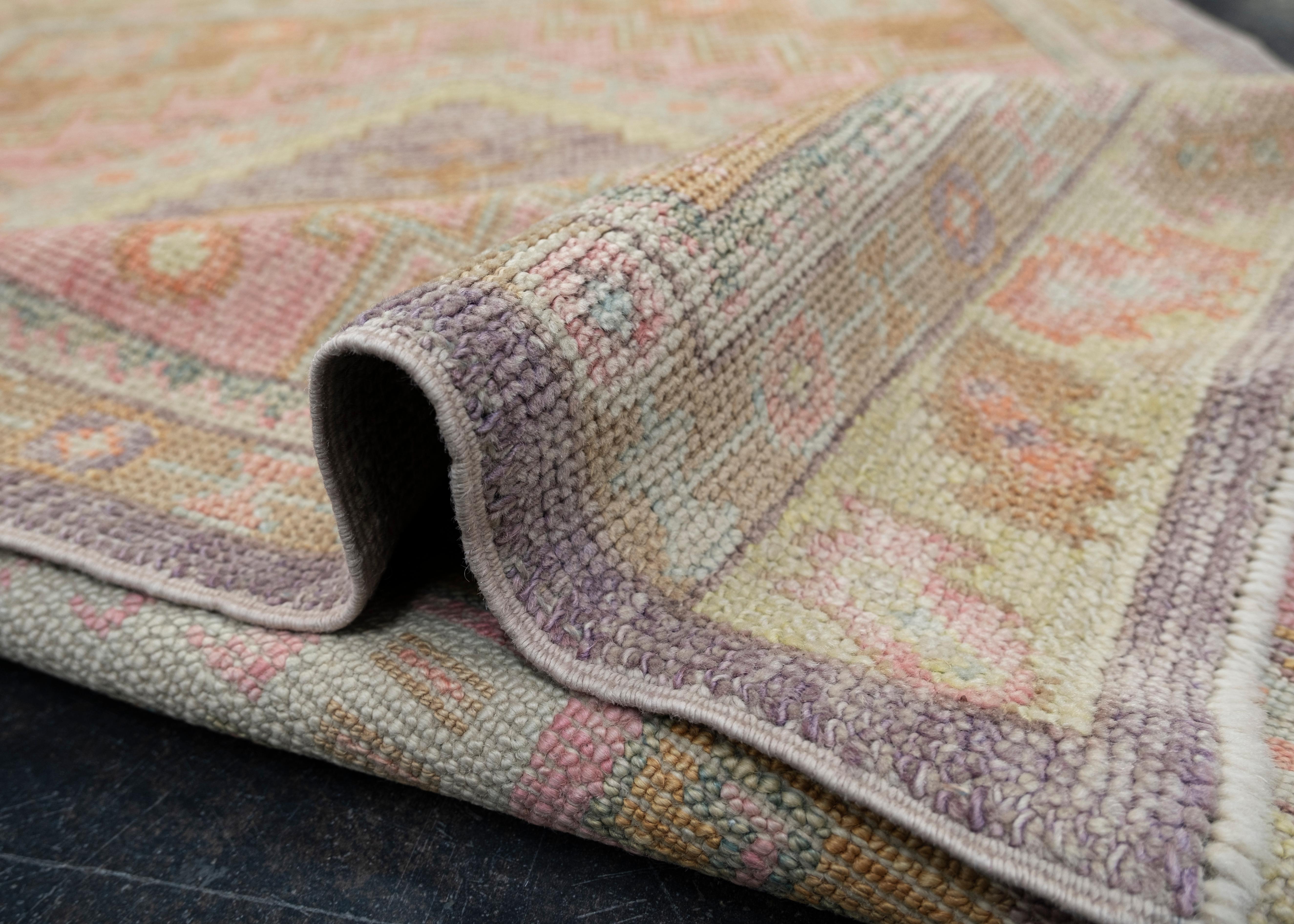 Oushak Rug Oriental Hand Knotted Turkish Oushak 3'1