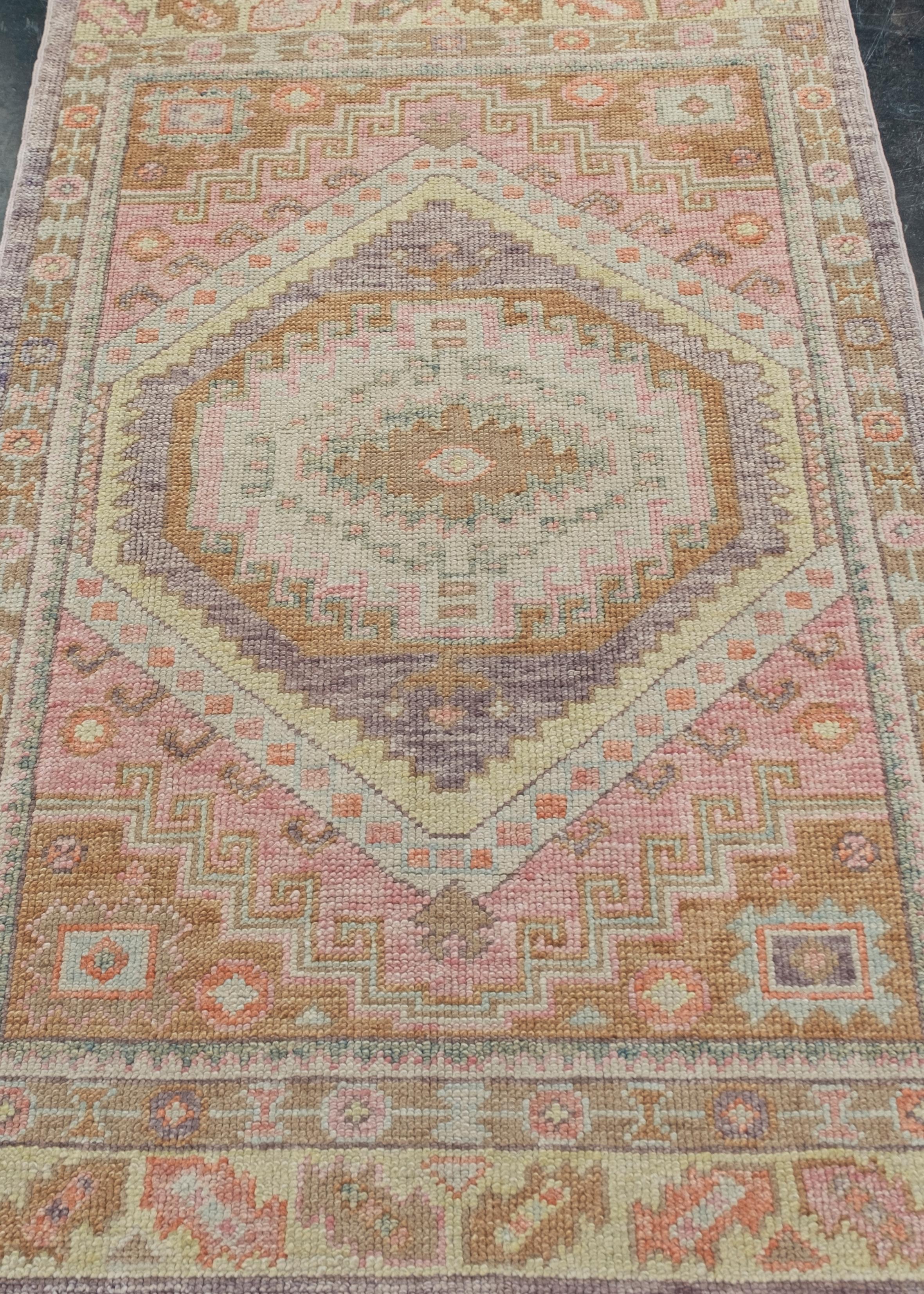 Oushak Rug Oriental Hand Knotted Turkish Oushak 3'1
