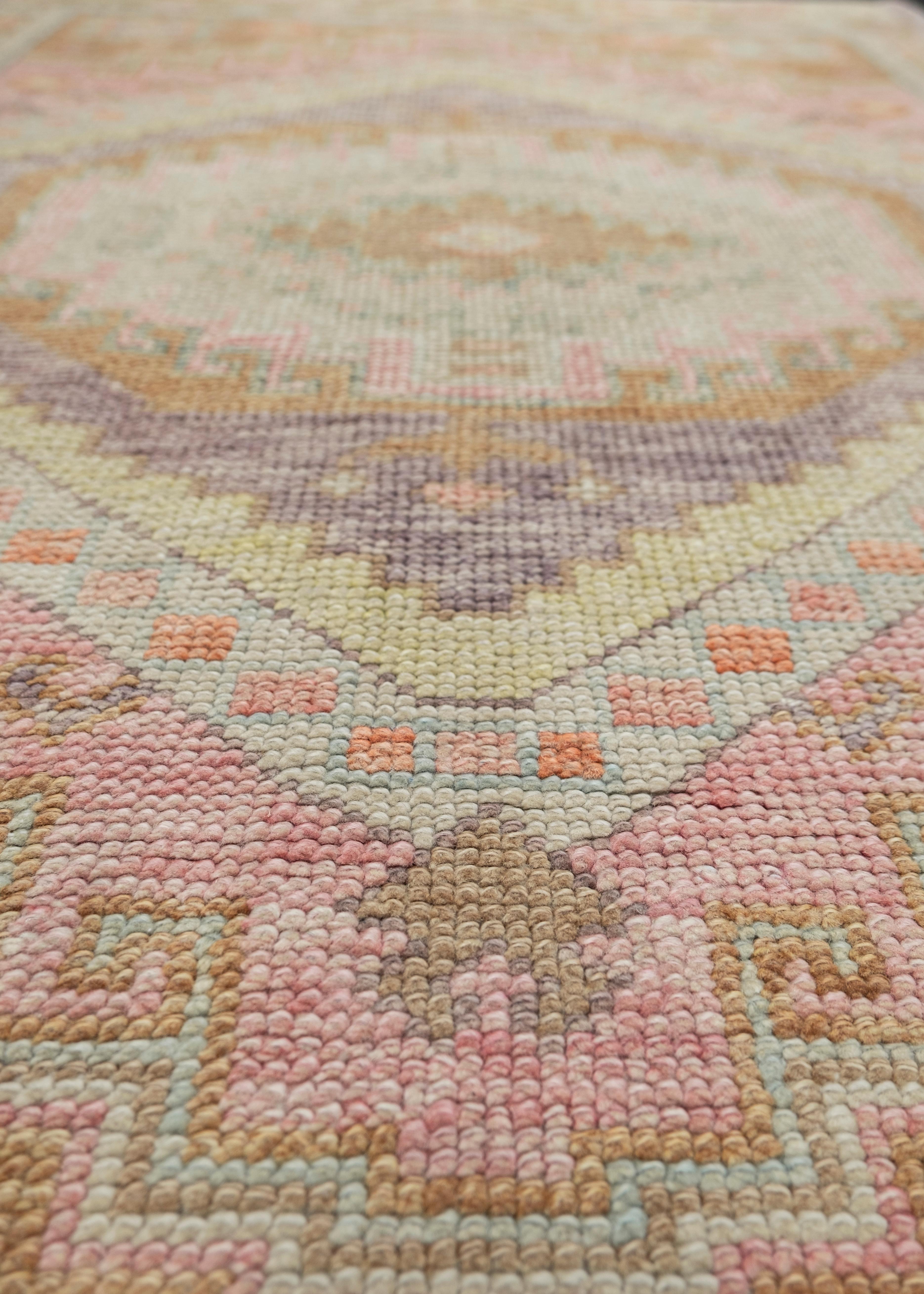 Oushak Rug Oriental Hand Knotted Turkish Oushak 3'1