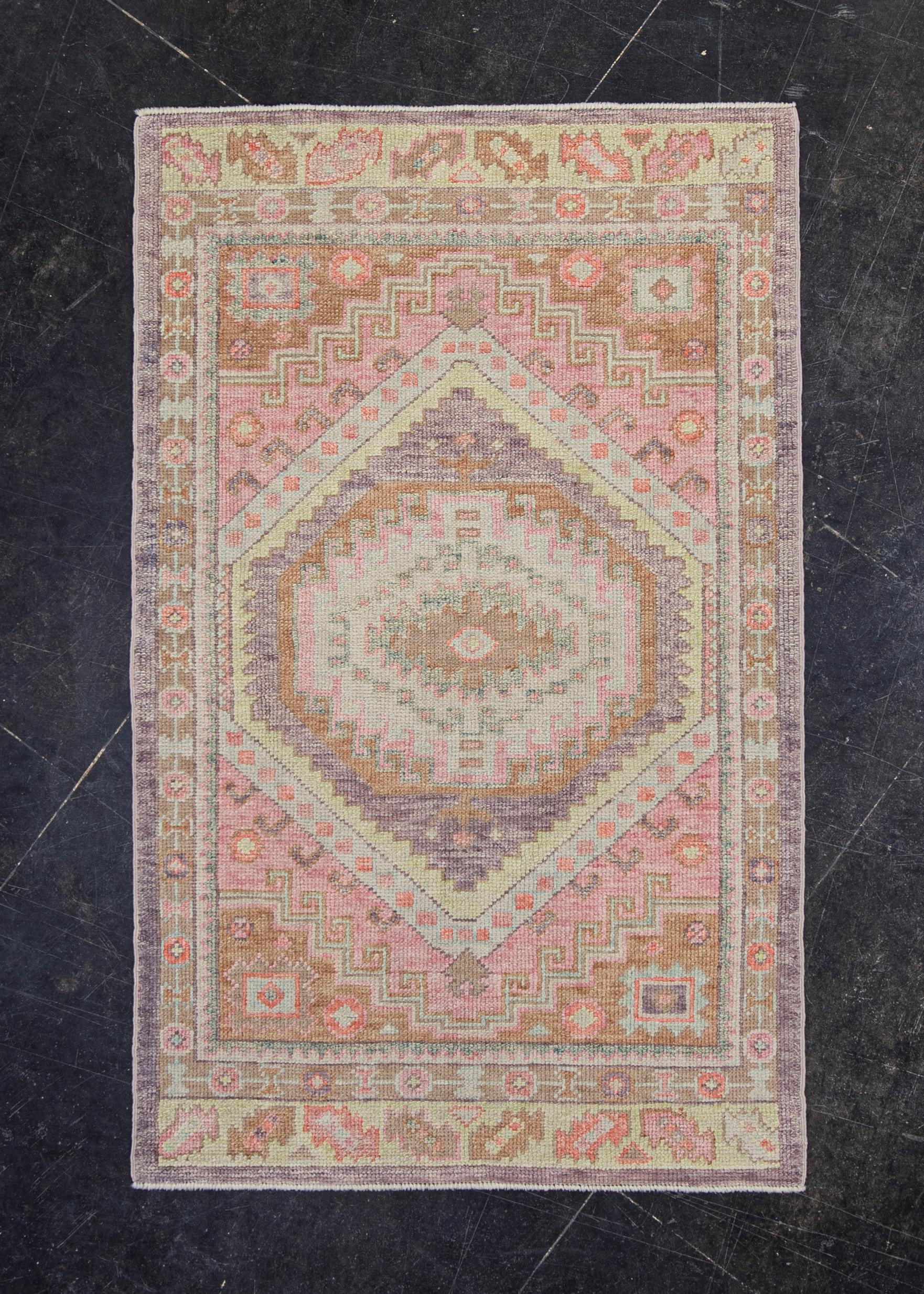 Oushak Rug Oriental Hand Knotted Turkish Oushak 3'1
