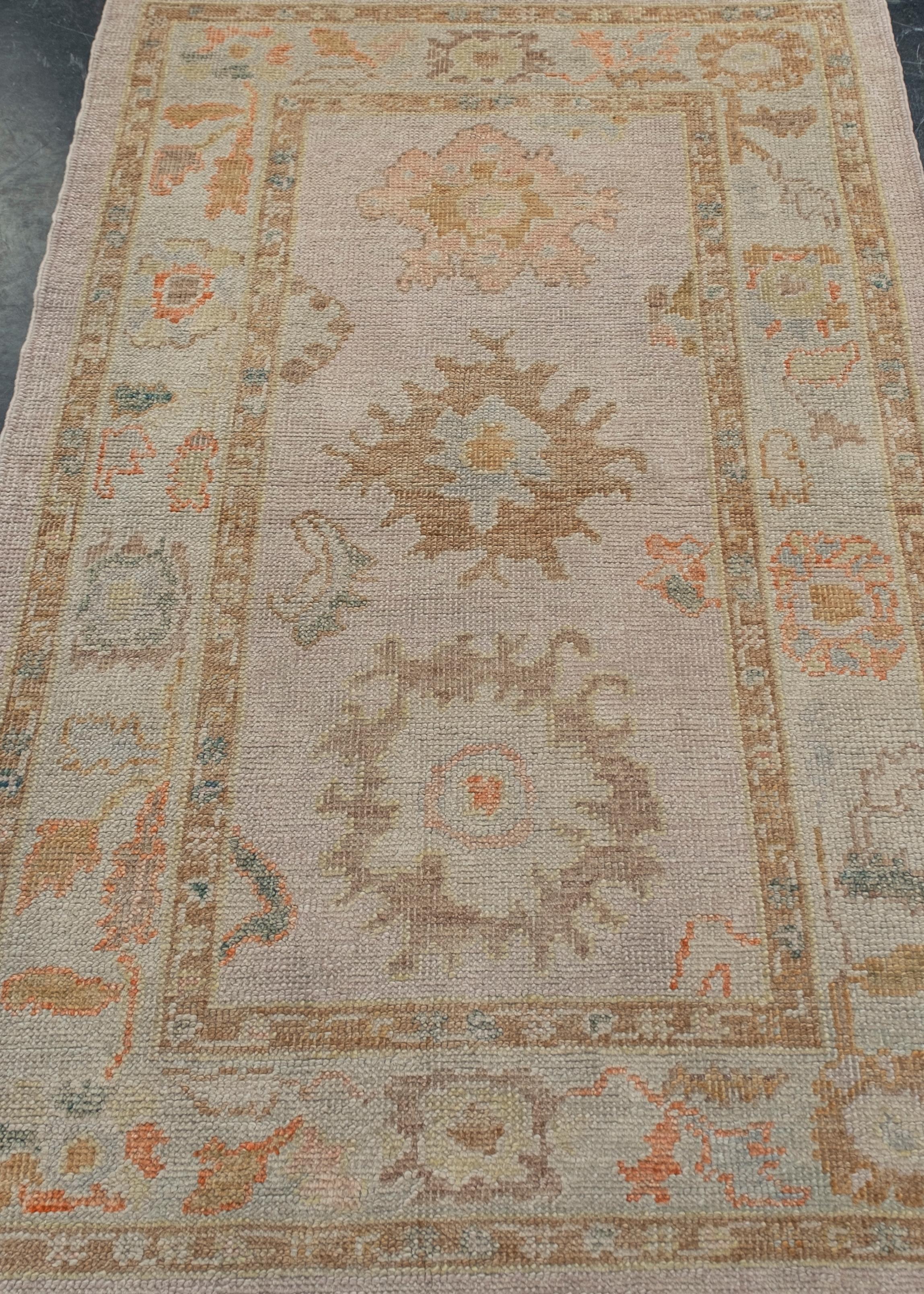 Oushak-Teppich Orientalischer handgeknüpfter türkischer Oushak 3'1