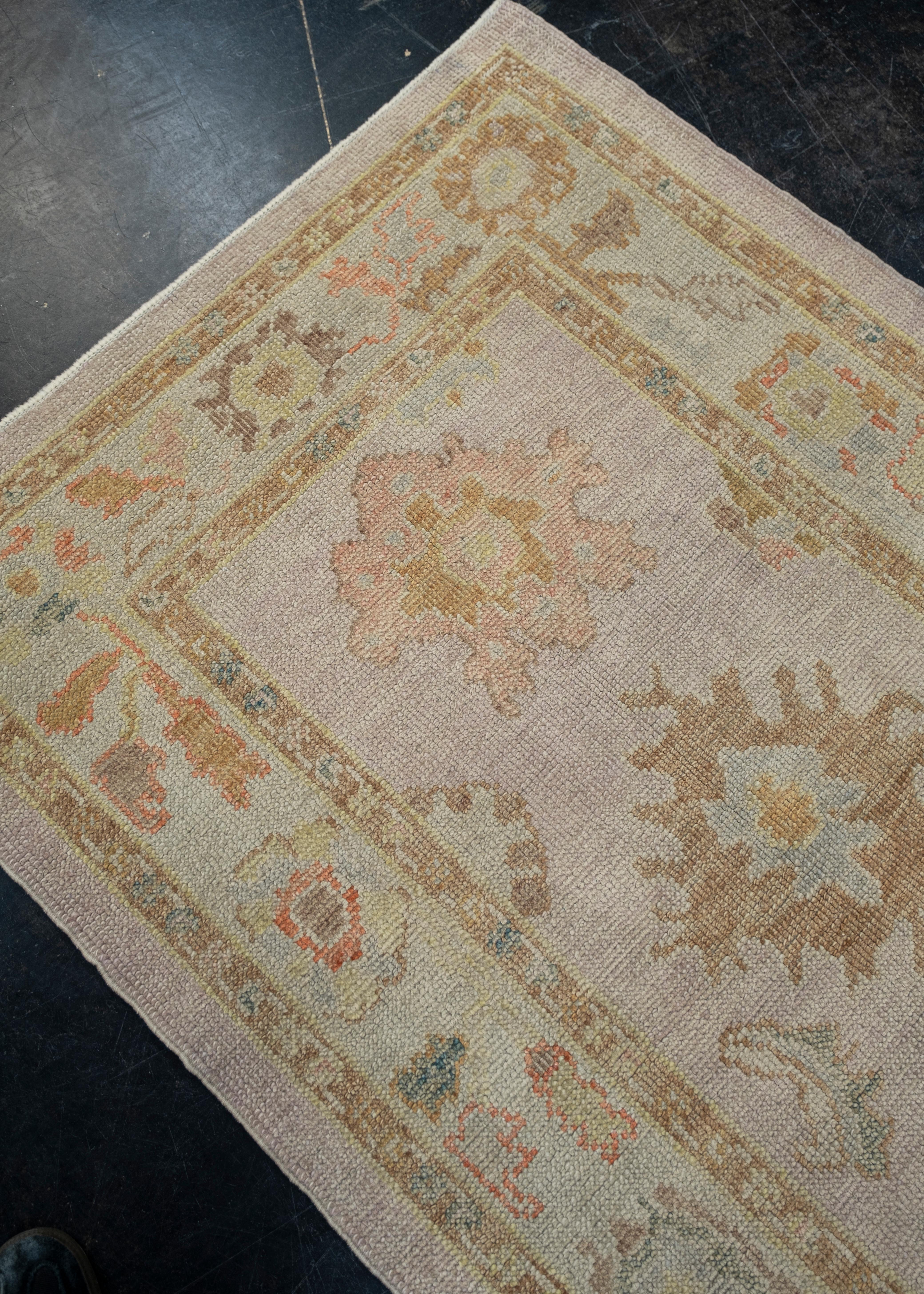 Oushak-Teppich Orientalischer handgeknüpfter türkischer Oushak 3'1