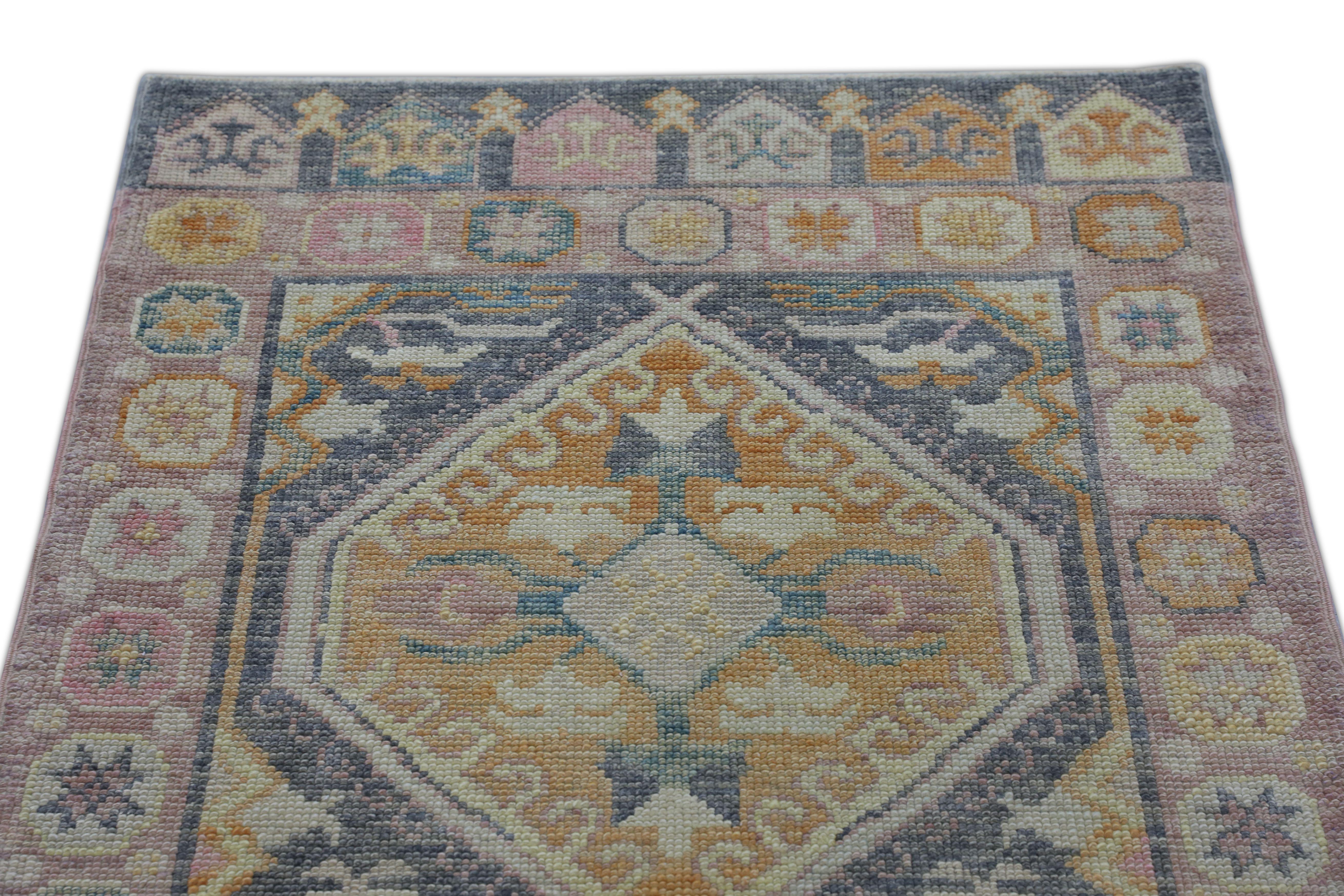 Oushak Rug Oriental Hand Knotted Turkish Oushak 3'1