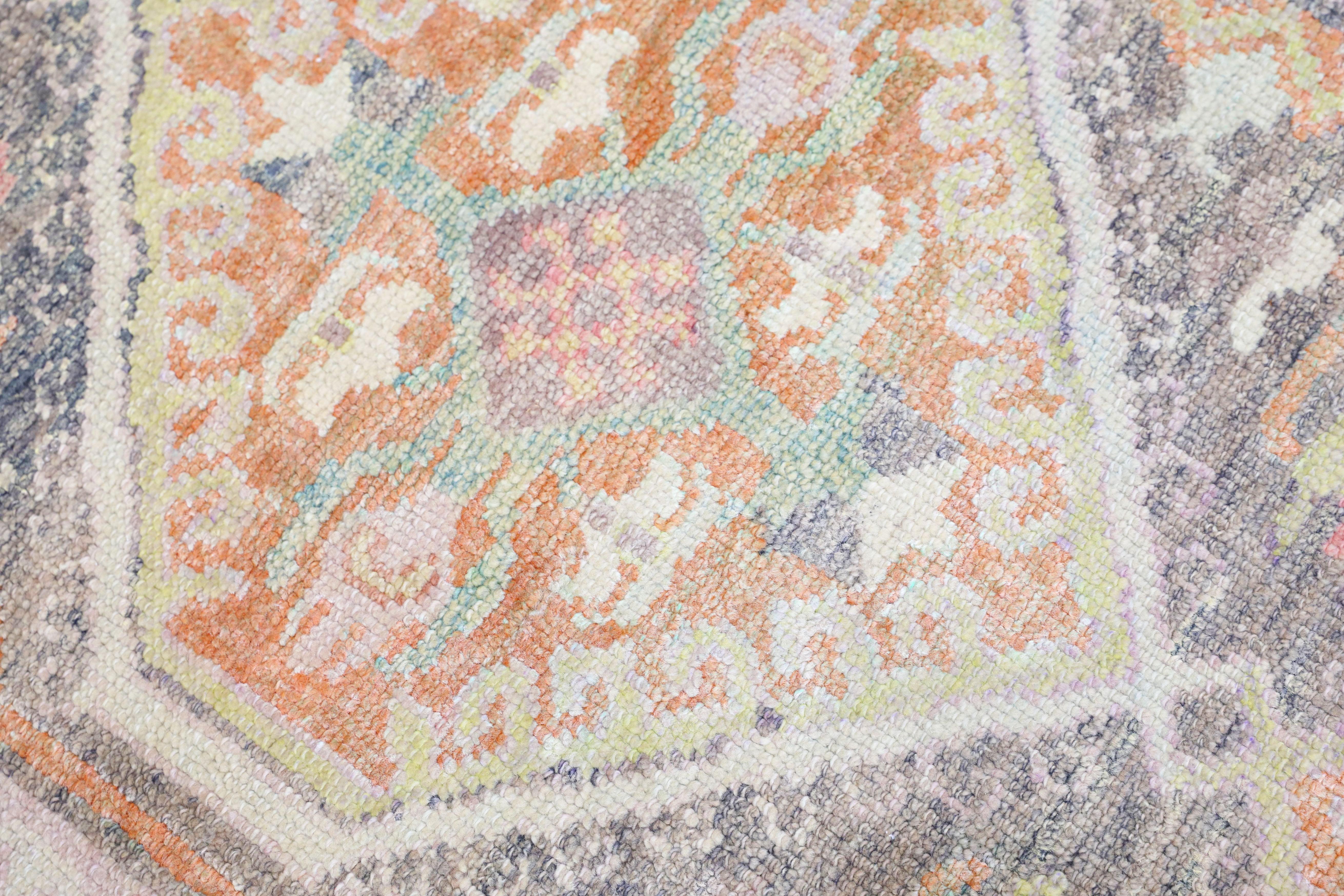 Oushak Rug Oriental Hand Knotted Turkish Oushak 3'1