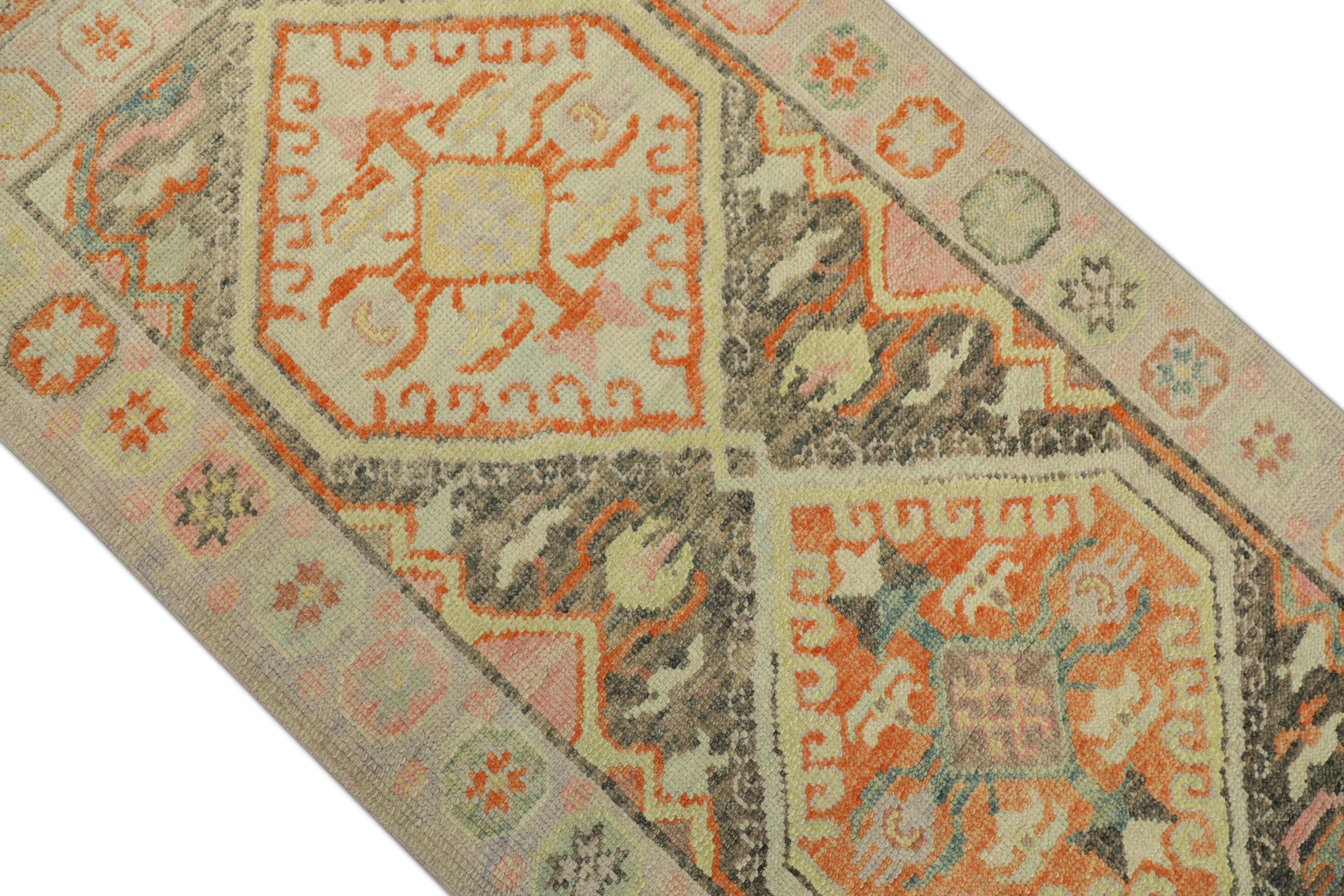 Oushak Rug Oriental Hand Knotted Turkish Oushak 3'1 x 6'6