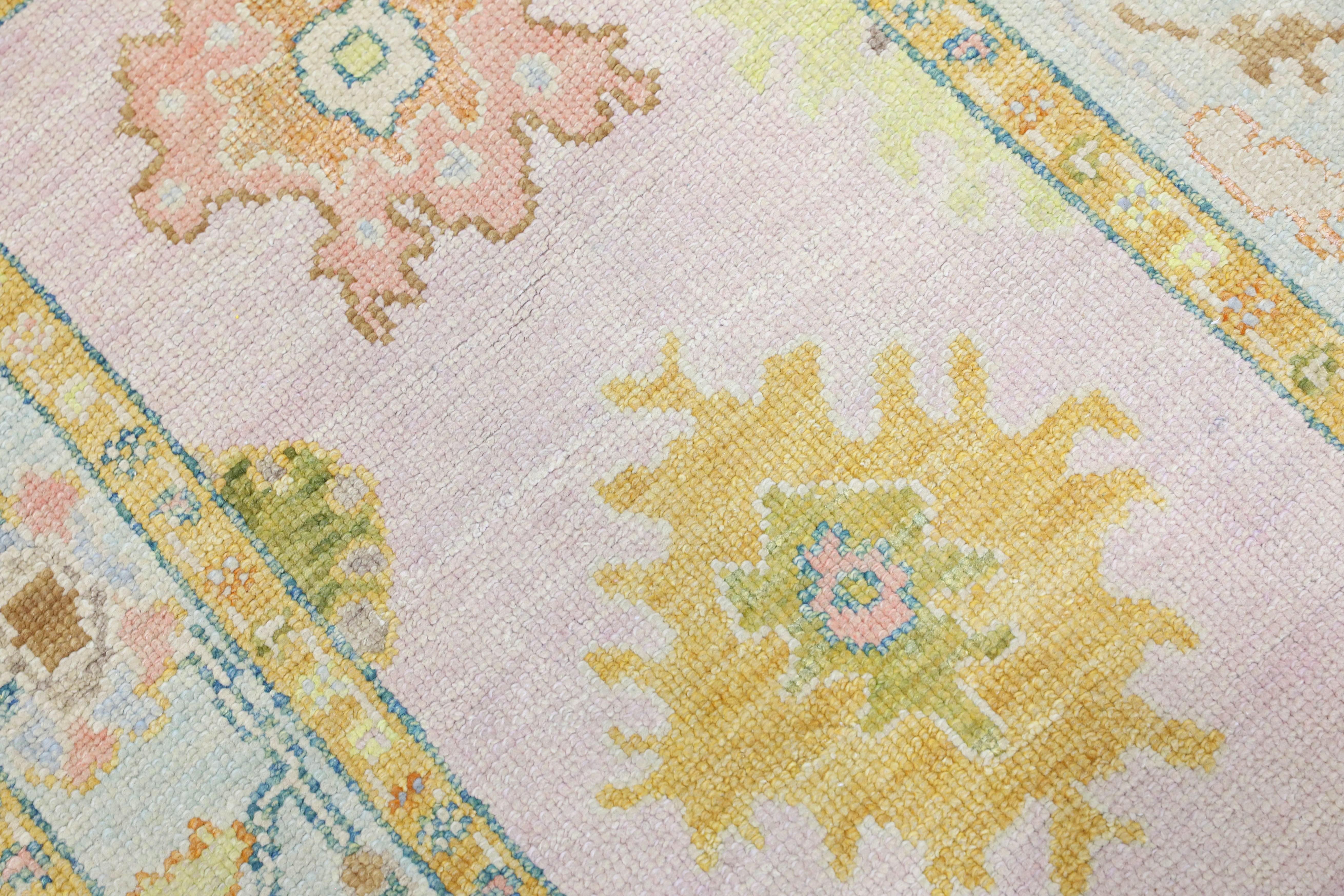 Oushak Rug Oriental Hand Knotted Turkish Oushak 3'1