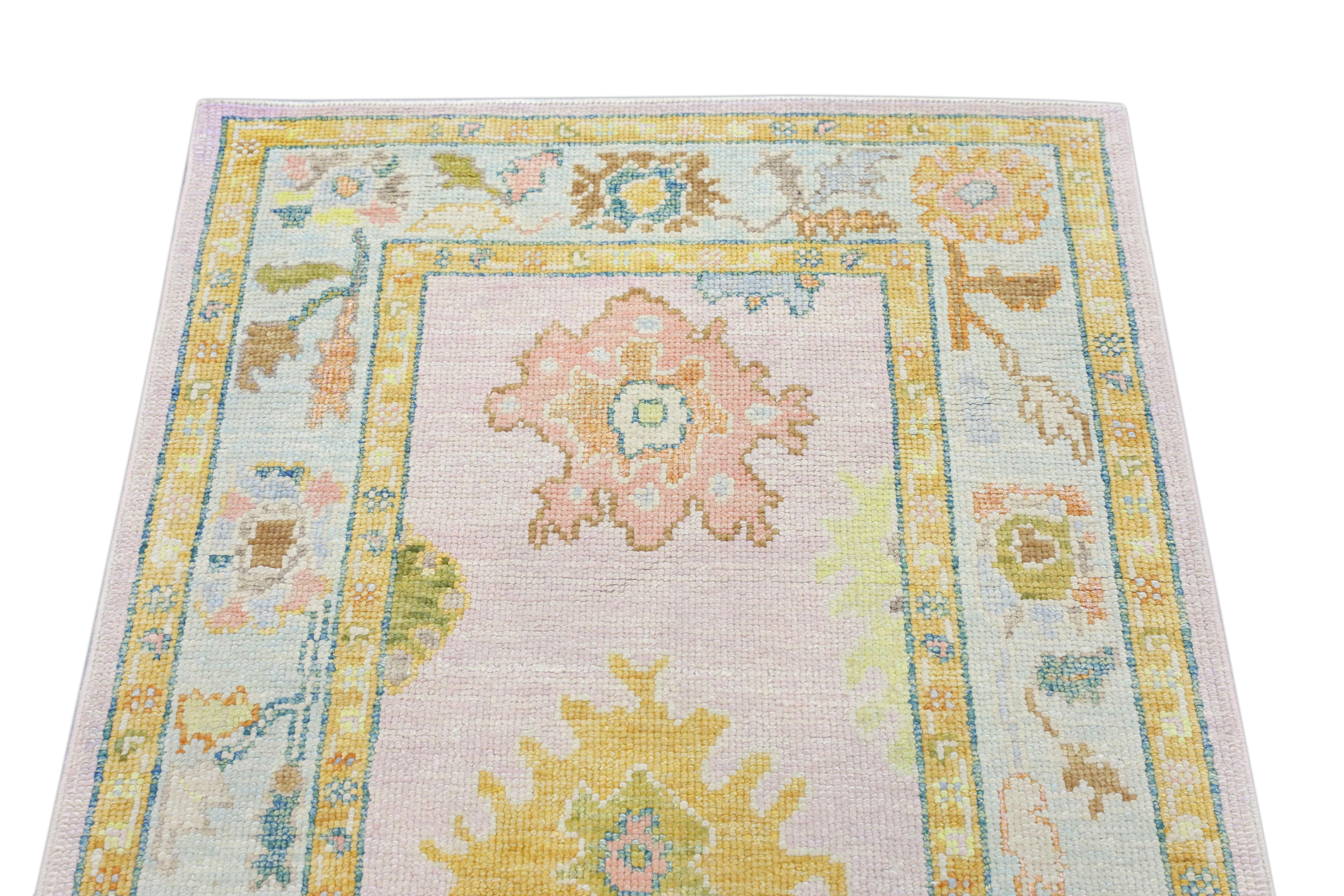 Oushak Rug Oriental Hand Knotted Turkish Oushak 3'1