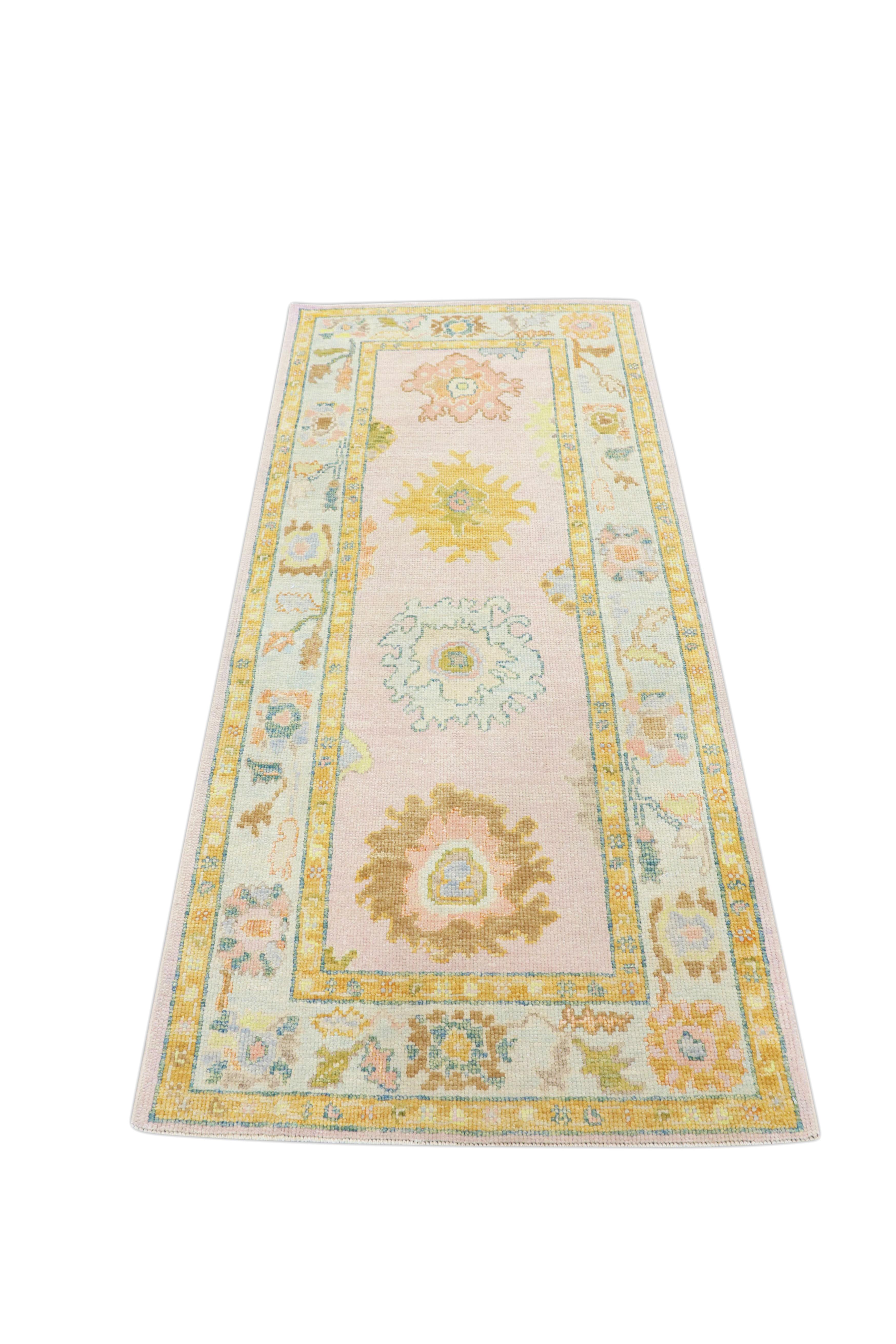 Contemporary Oushak Rug Oriental Hand Knotted Turkish Oushak 3'1