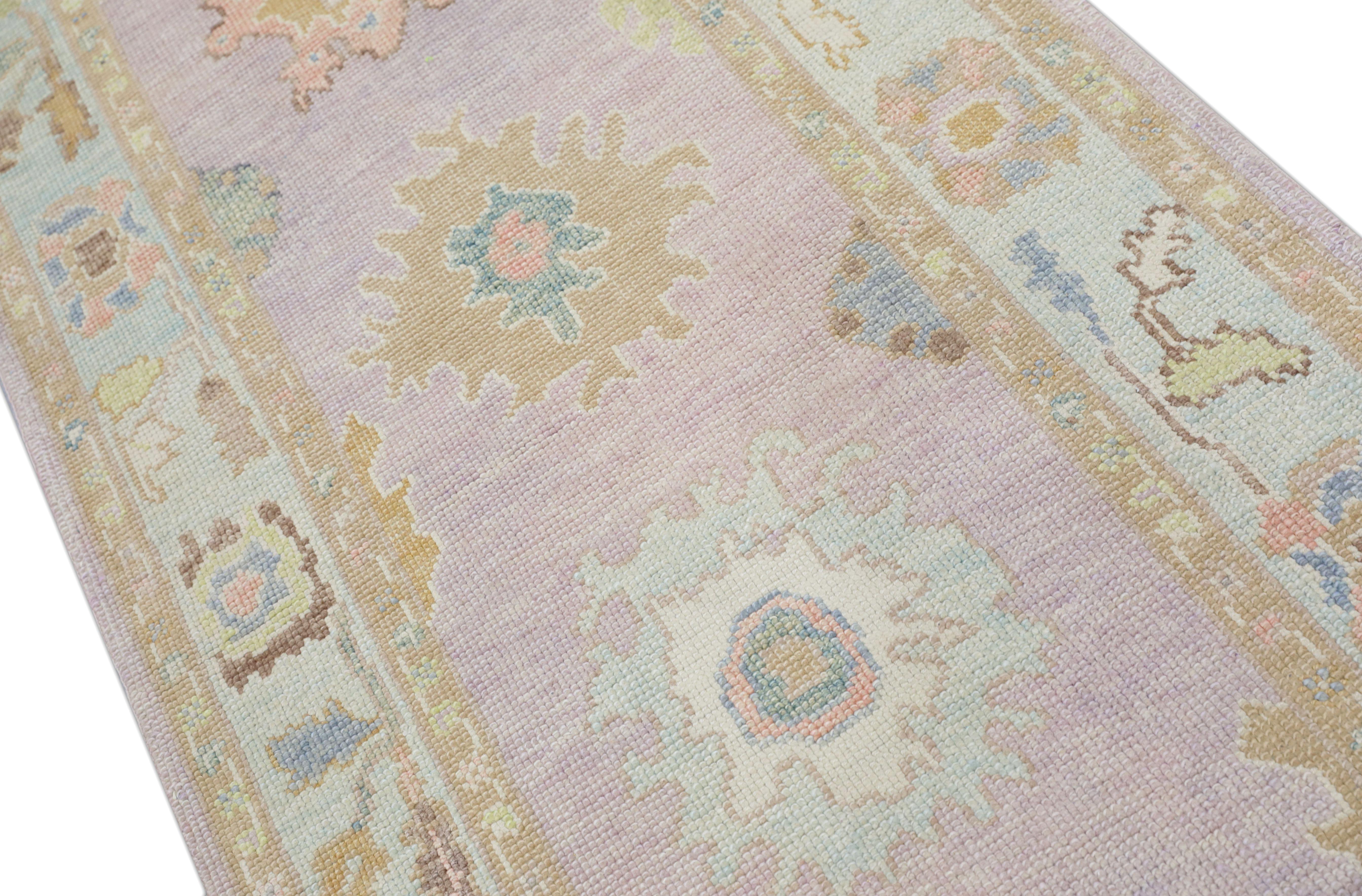 Noué à la main Tapis oriental noué à la main turc Oushak 3'1