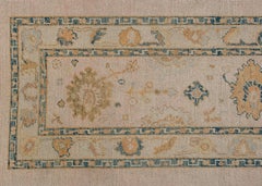 Tappeto Oushak Orientale annodato a mano Turco Oushak 3'1" x 8' #2185