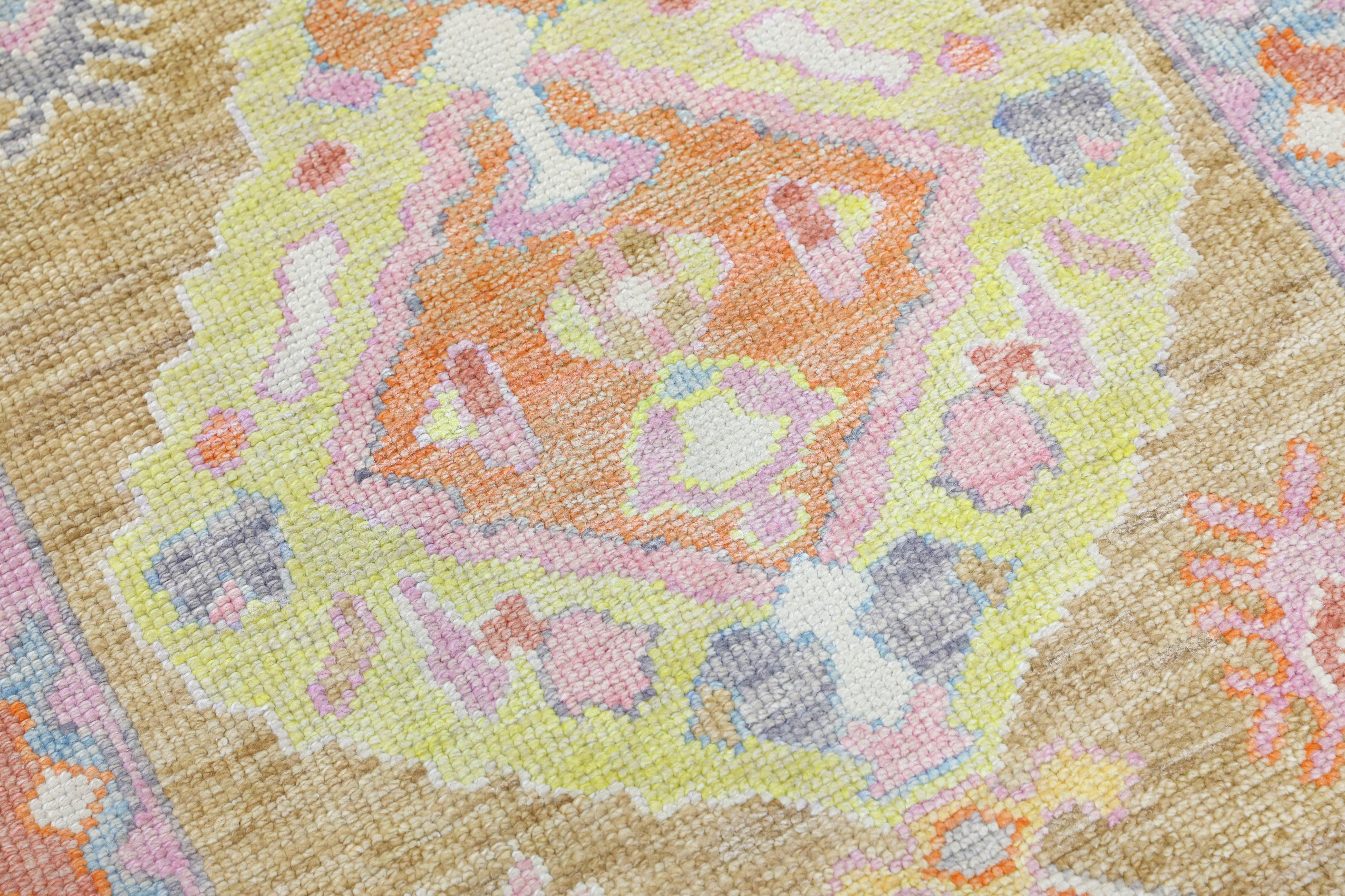 Oushak Rug Oriental Hand Knotted Turkish Oushak 3'1