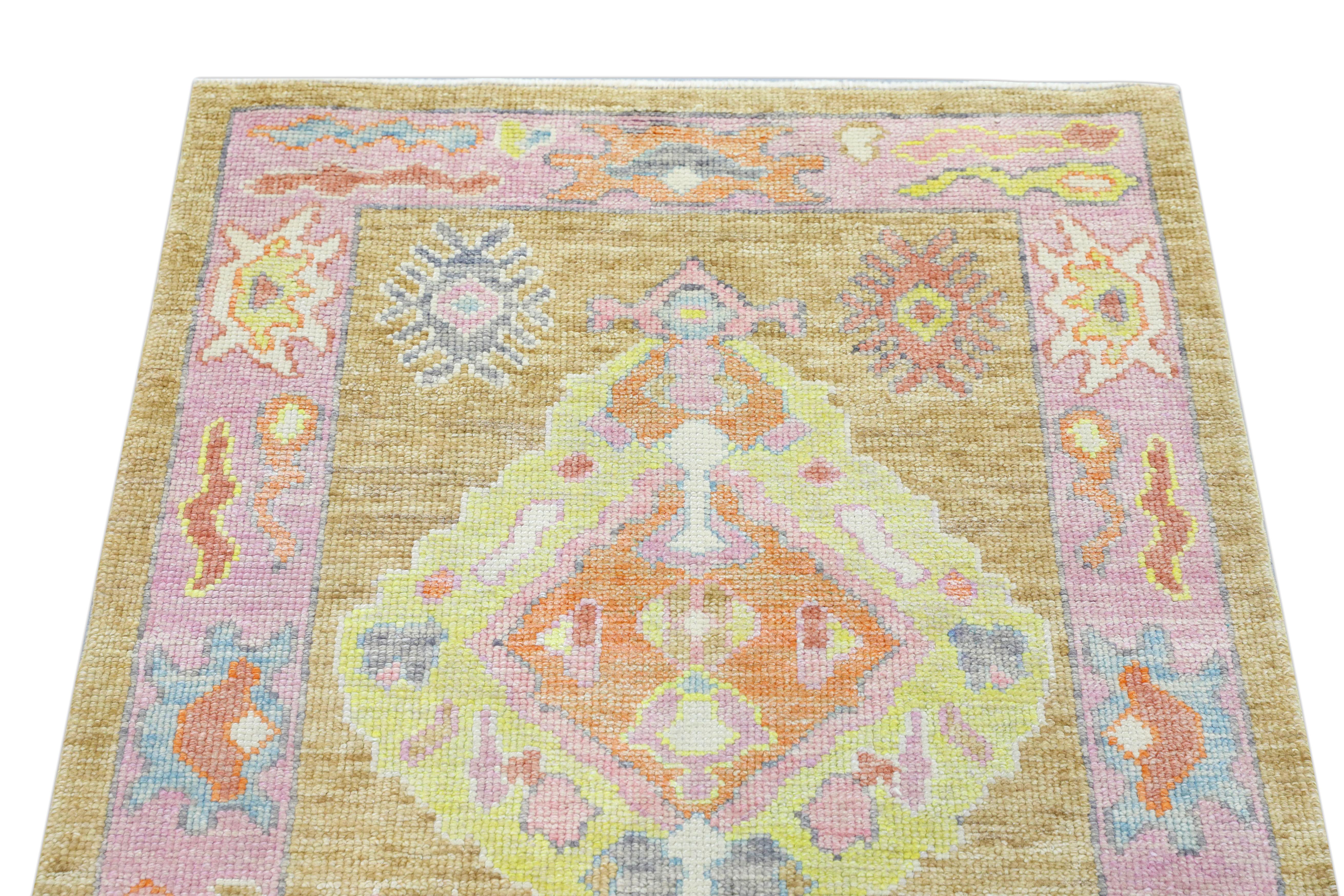 Oushak Rug Oriental Hand Knotted Turkish Oushak 3'1