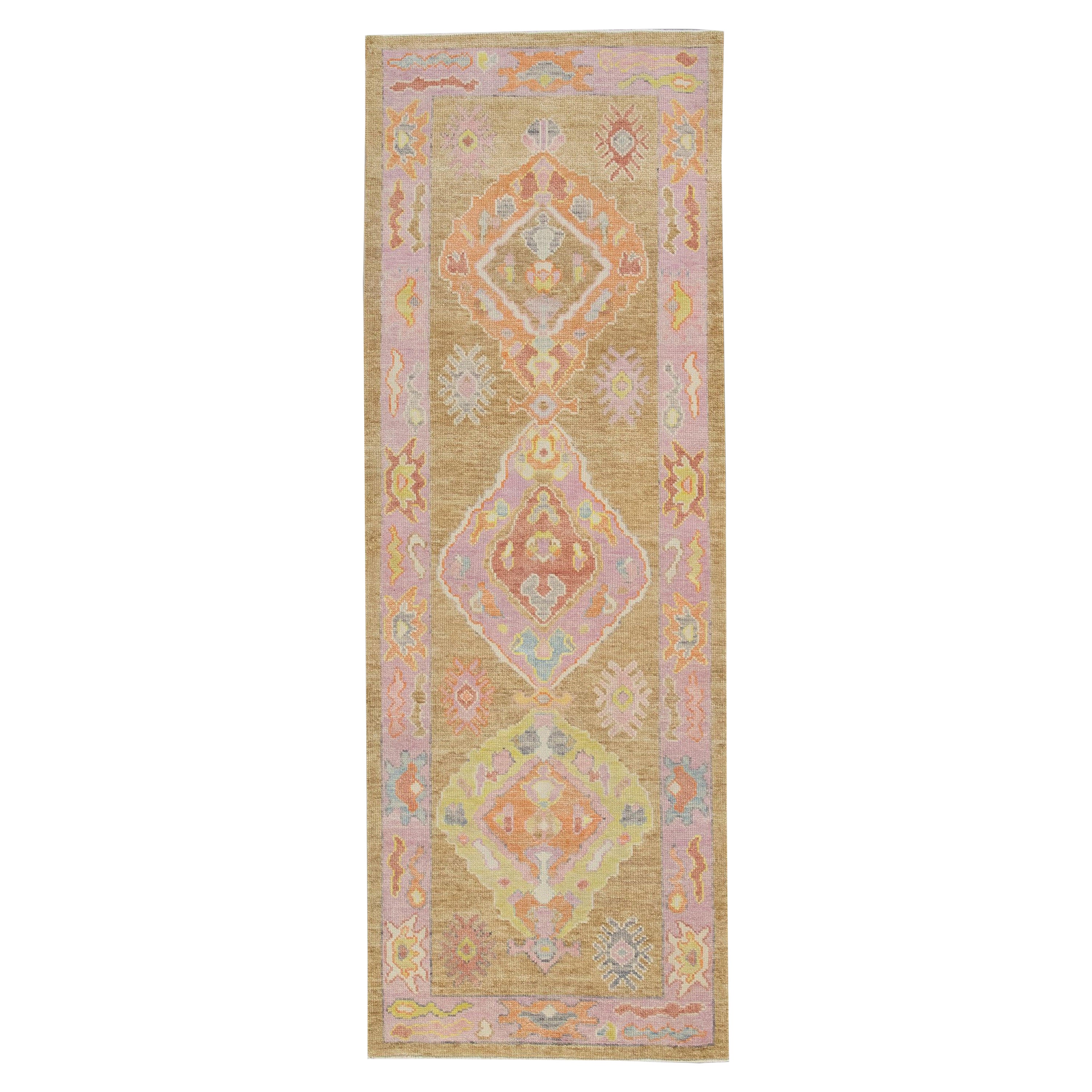 Oushak Rug Oriental Hand Knotted Turkish Oushak 3'1" x 8'4" #4120