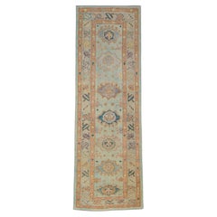 Alfombra Oushak Oriental Anudada a Mano Turca Oushak 3'1" x 9'6" #2194