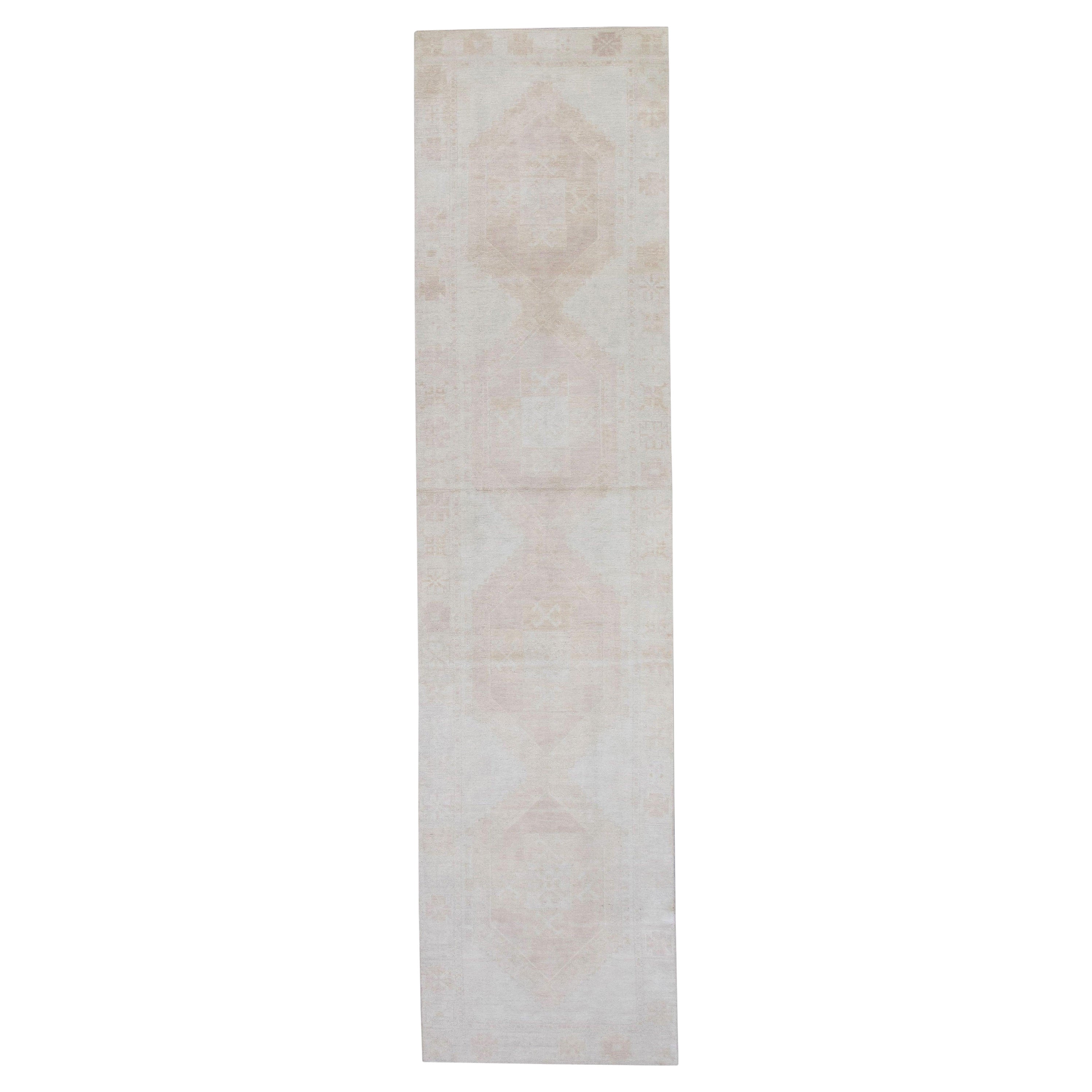 Oushak-Teppich Orientalischer handgeknüpfter türkischer Oushak 3'10" x 14'10" #6088