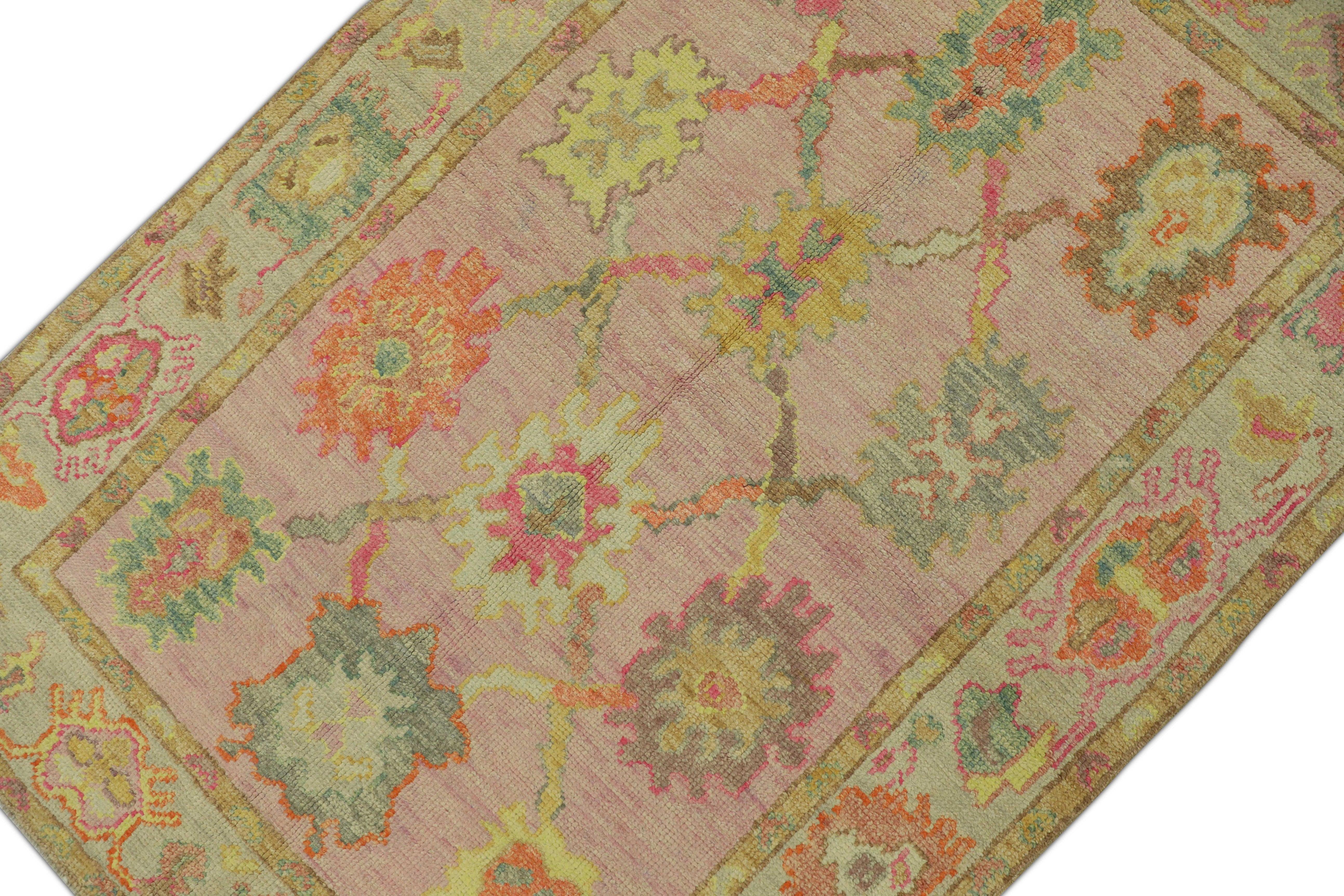 Oushak Rug Oriental Hand Knotted Turkish Oushak 3'11