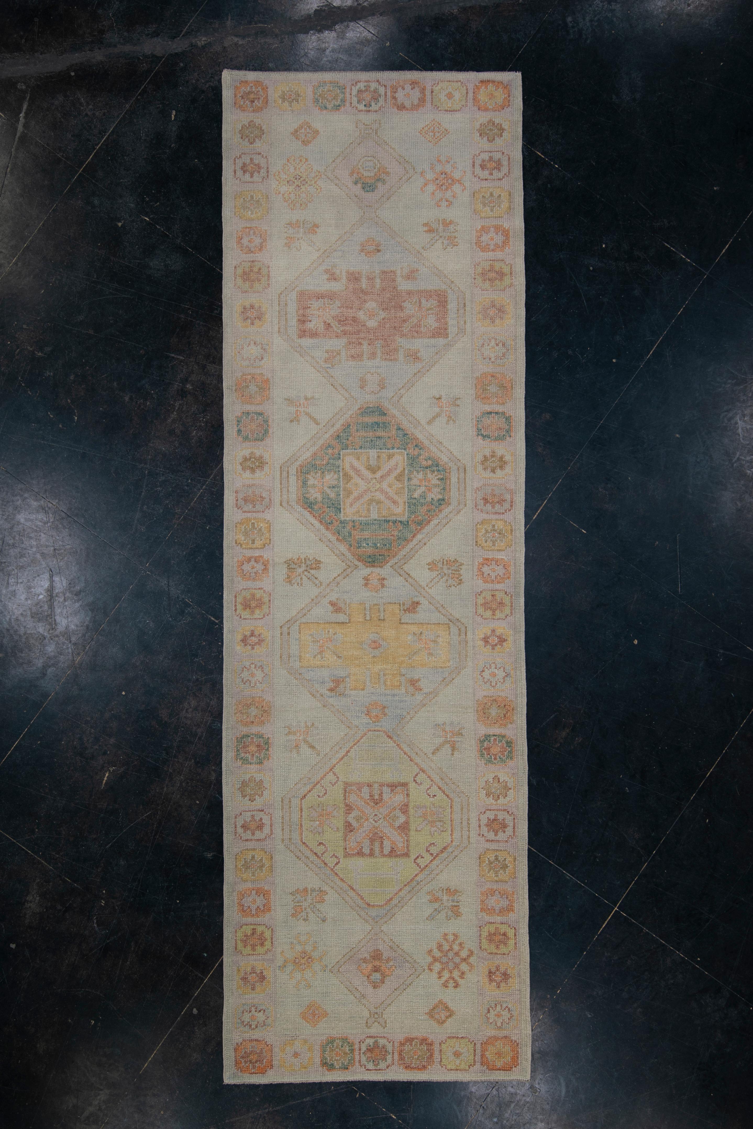 Oushak Rug Oriental Hand Knotted Turkish Oushak 3'2