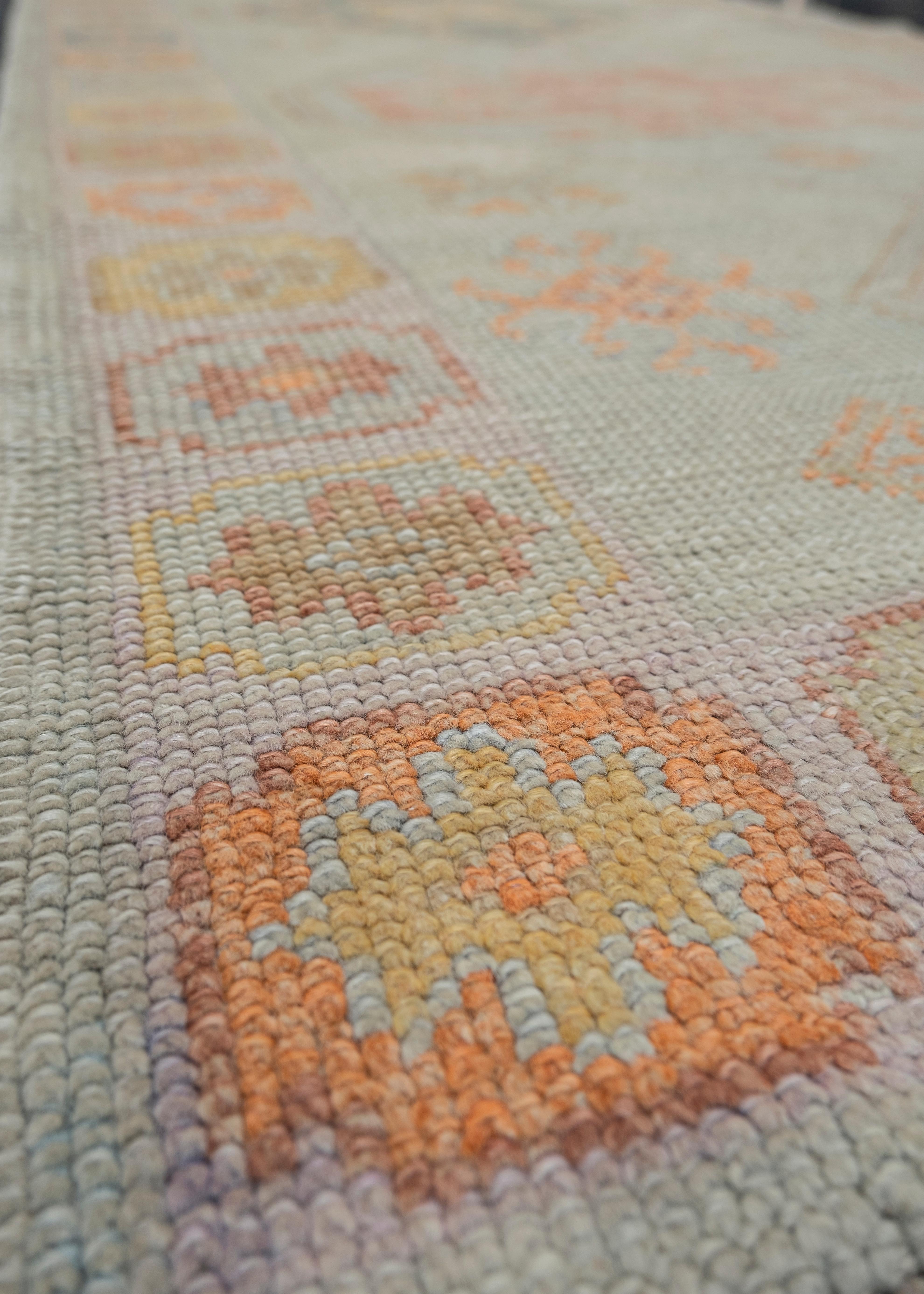 Oushak Rug Oriental Hand Knotted Turkish Oushak 3'2
