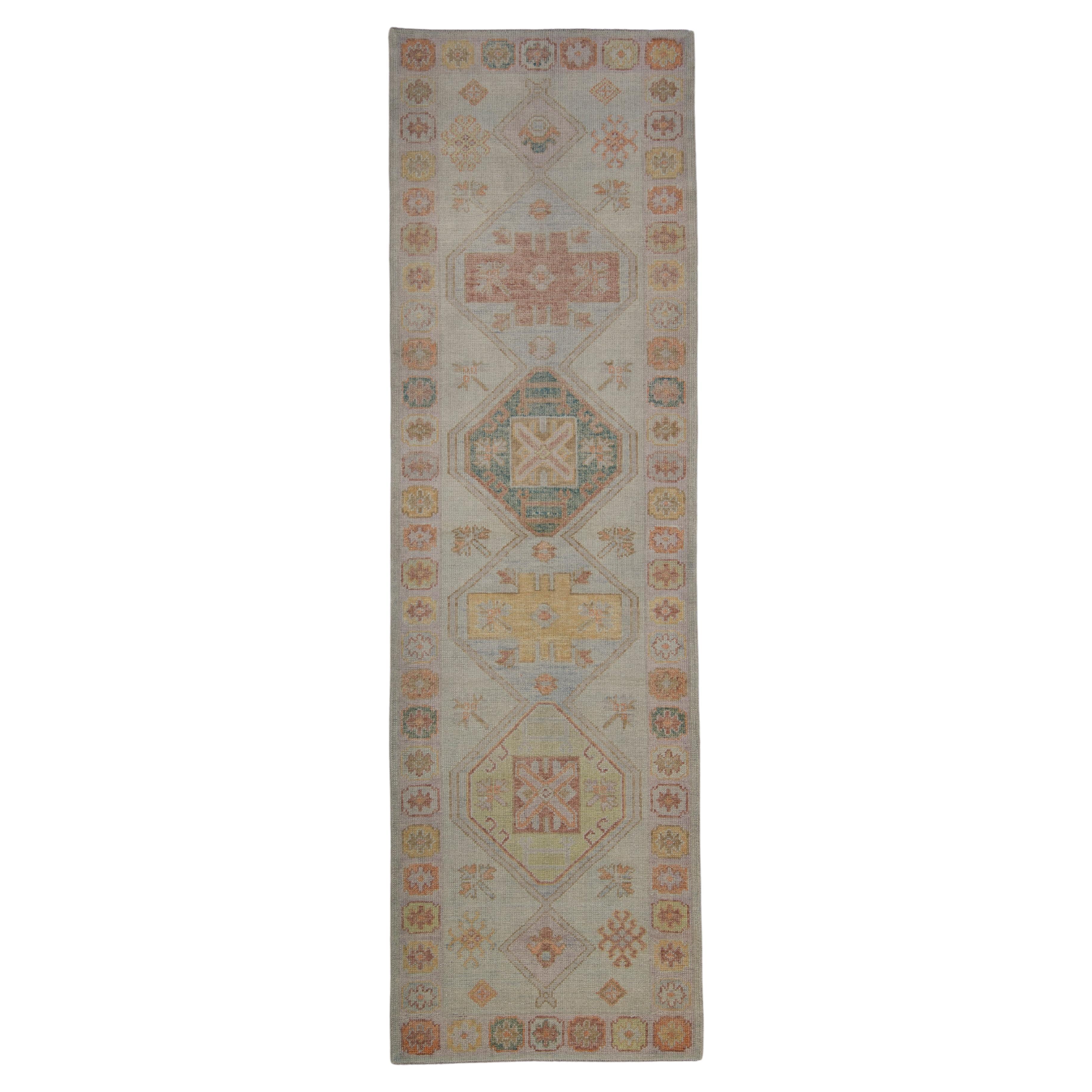 Oushak-Teppich Orientalischer handgeknüpfter türkischer Oushak 3'2" x 10'5" #2239
