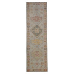 Tappeto Oushak Orientale annodato a mano Turco Oushak 3'2" x 10'5" #2239