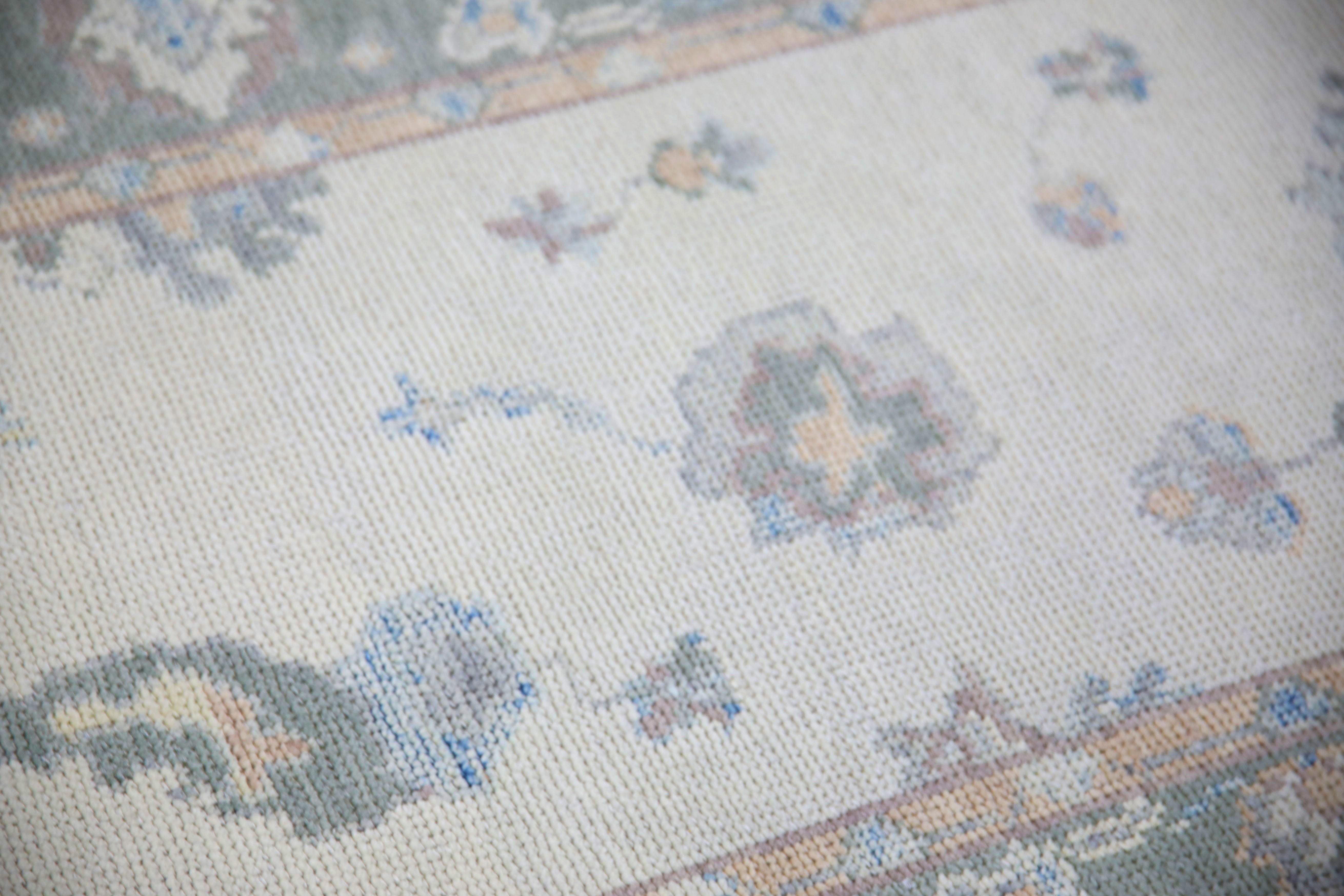 Oushak Rug Oriental Hand Knotted Turkish Oushak 3'2' x 12'4